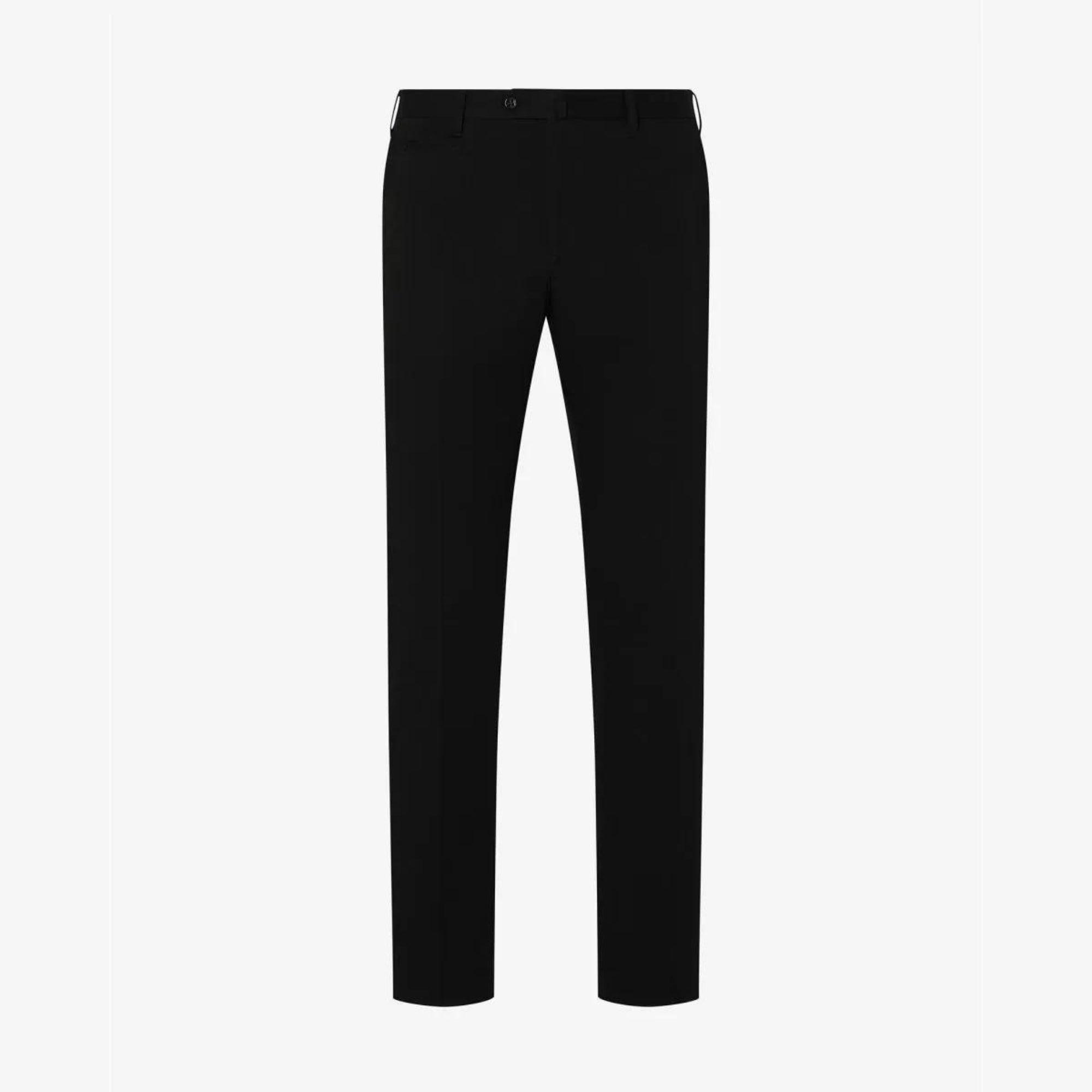 CORNELIANI Full Fit Stretch Cotton Trousers for Men - Comfortable Black Dress Pants for Office, Business & Formal Occasions