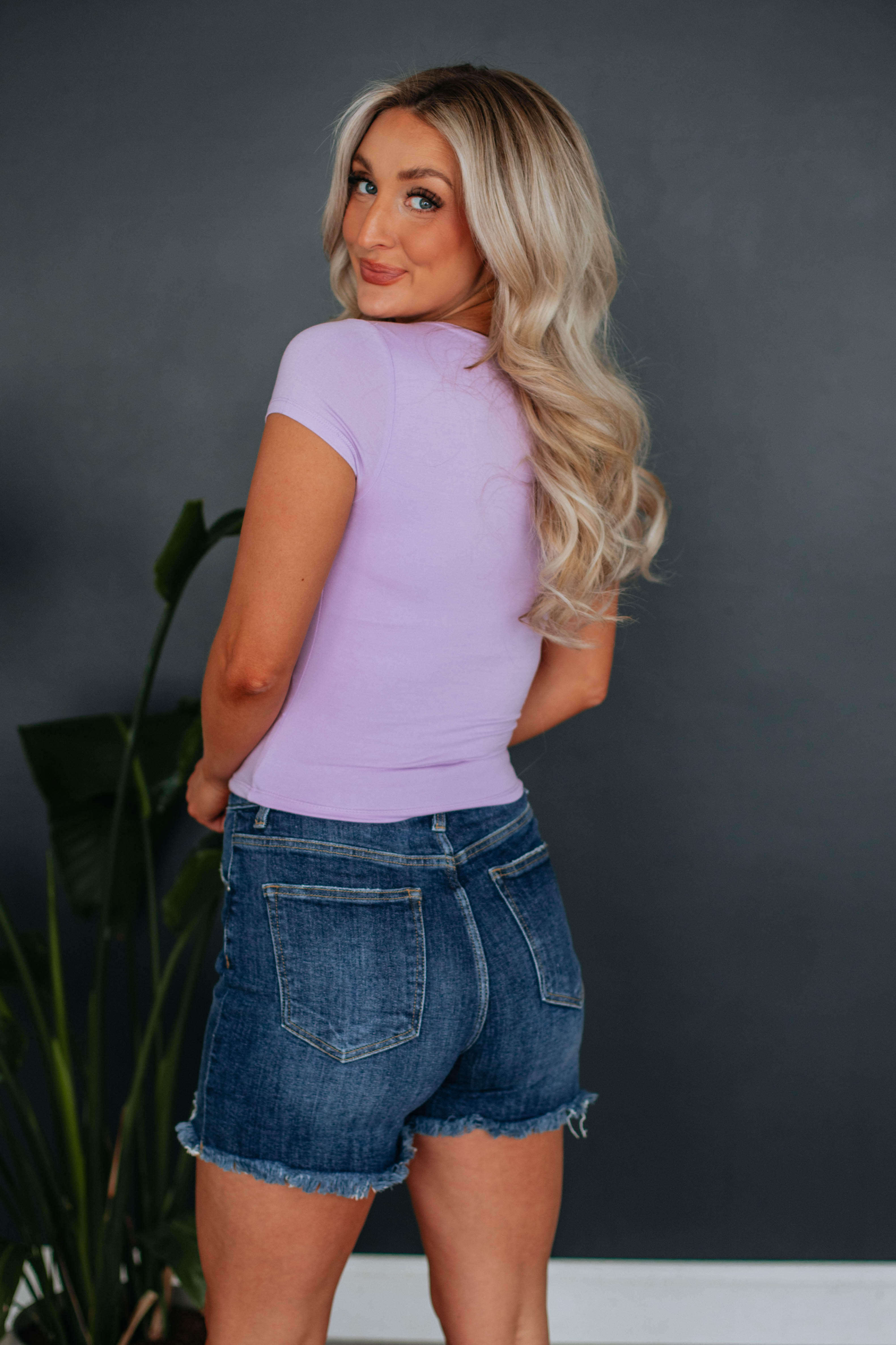 Jace Basic Top Women's Casual Short Sleeve T-Shirt - Soft Lavender Cotton Blouse for Everyday Wear | Perfect for Work, Weekend & Layering
