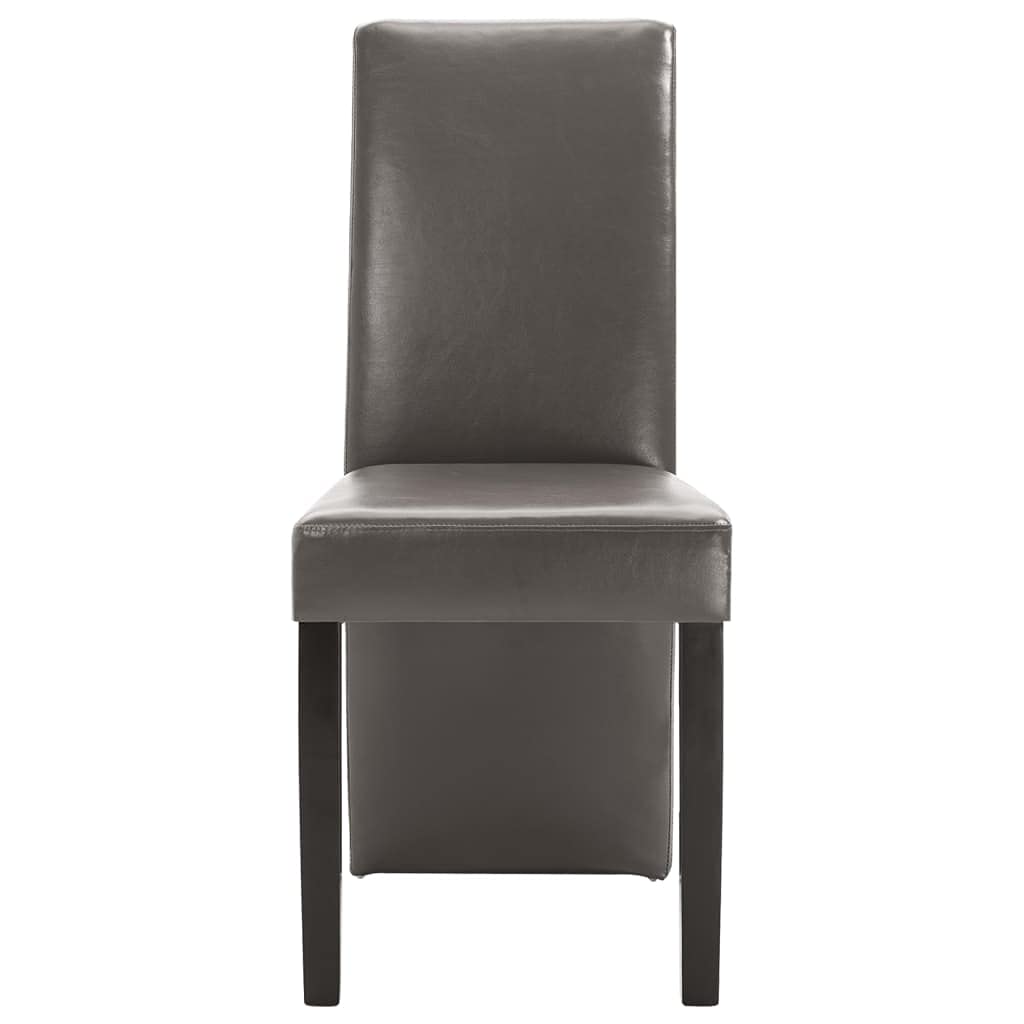 4-Piece Gray Faux Leather Dining Chairs Set - Modern Comfortable Kitchen Chairs for Dining Room, Living Room, Bedroom & Restaurant Use