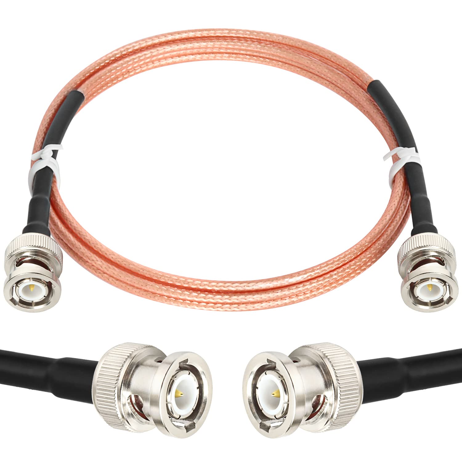 XRDS 6FT RF BNC Cable - 50 Ohm BNC Male to Male RG316 Coaxial Cable for Antenna Scanners, Handheld Ham Radios, CB Radios, and Wireless Communication Equipment - Durable & Flexible for Indoor/Outdoor Use
