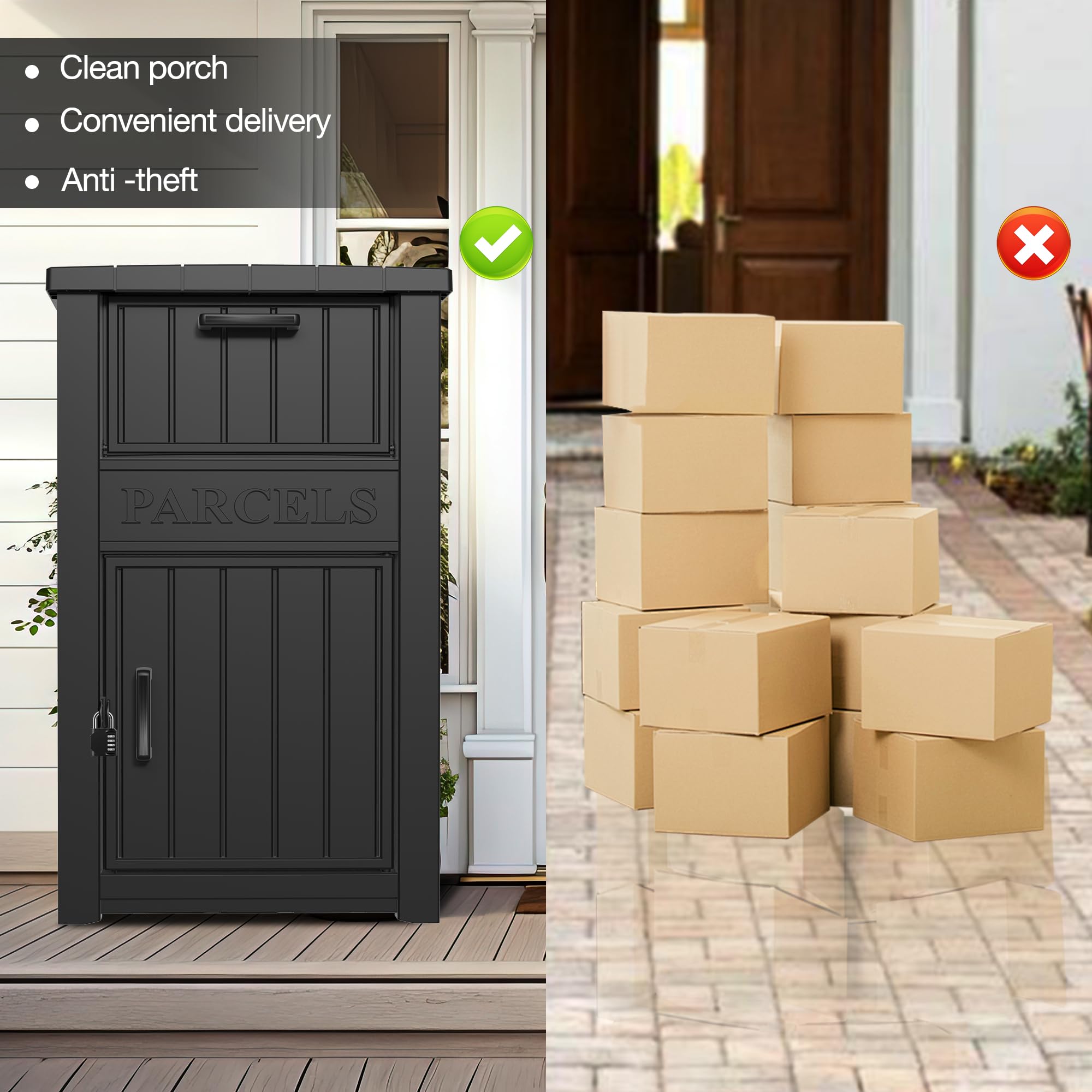 Lockable Secure Delivery Box for Porch - Weatherproof Package Storage with Anti-Theft Design | Perfect for Home, Apartment & Online Shopping Package Protection
