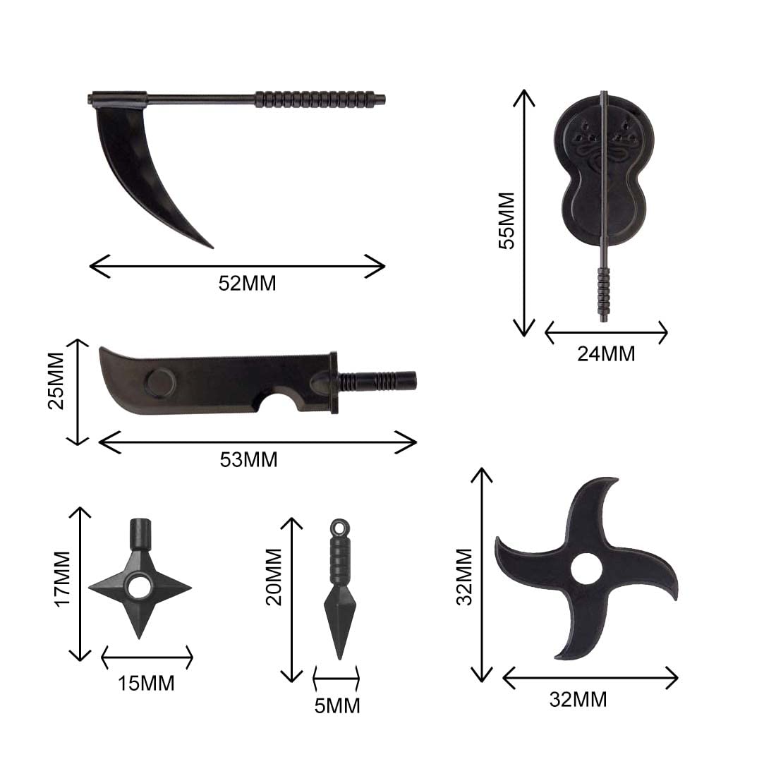 Custom Minifigures Weapon Set - 28 Pcs Ninja Weapons Accessories Compatible with LEGO Minifigures | Perfect for DIY Battle Scenes, Toy Photography & Brickfilm Stop Motion