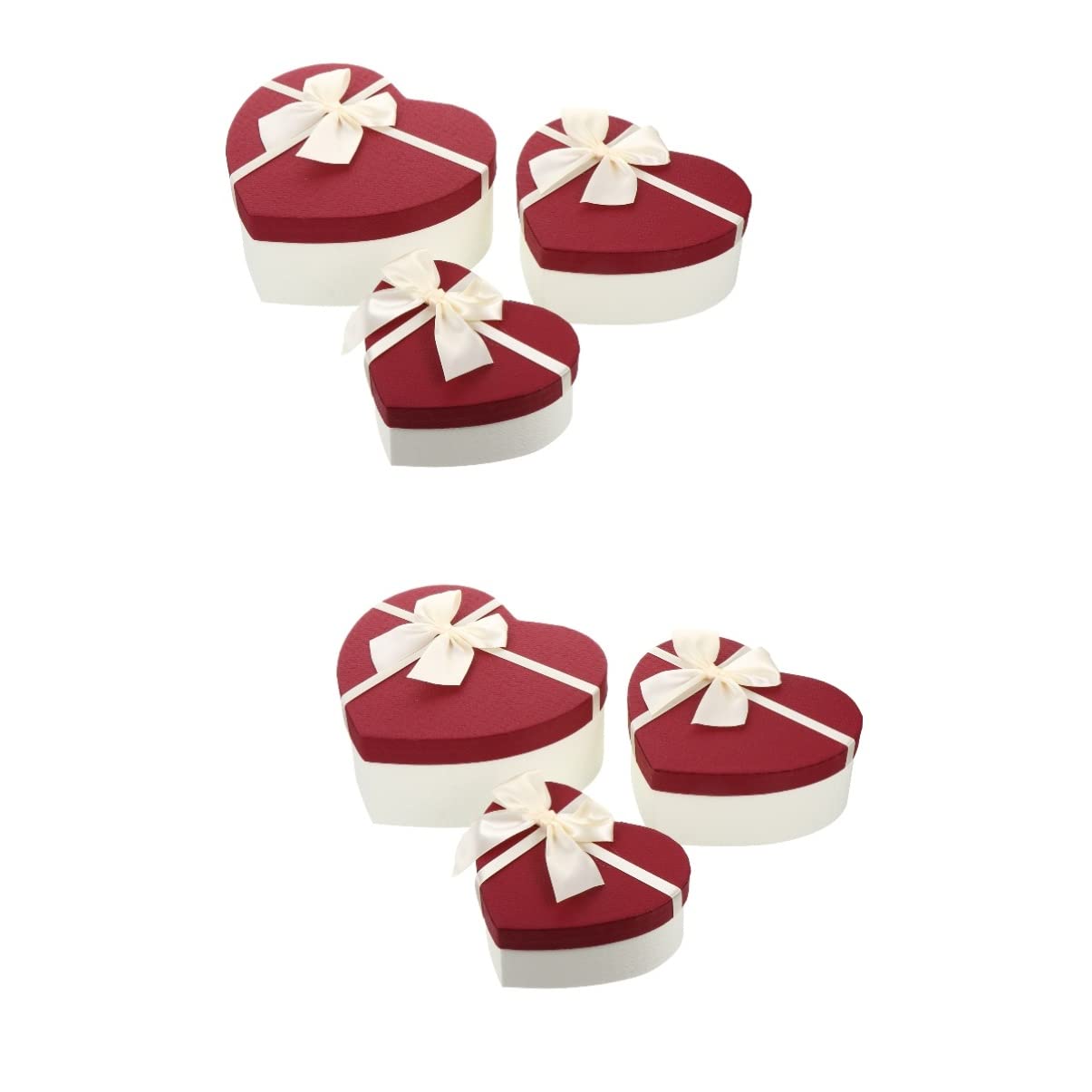 IMIKEYA 6-Piece Heart Shaped Wedding Gift Box Set - Elegant Jewelry Paper Gift Boxes for Valentine's Day, Anniversary, Bridal Shower & Birthday Presents - Perfect for Rings, Necklaces & Small Keepsakes