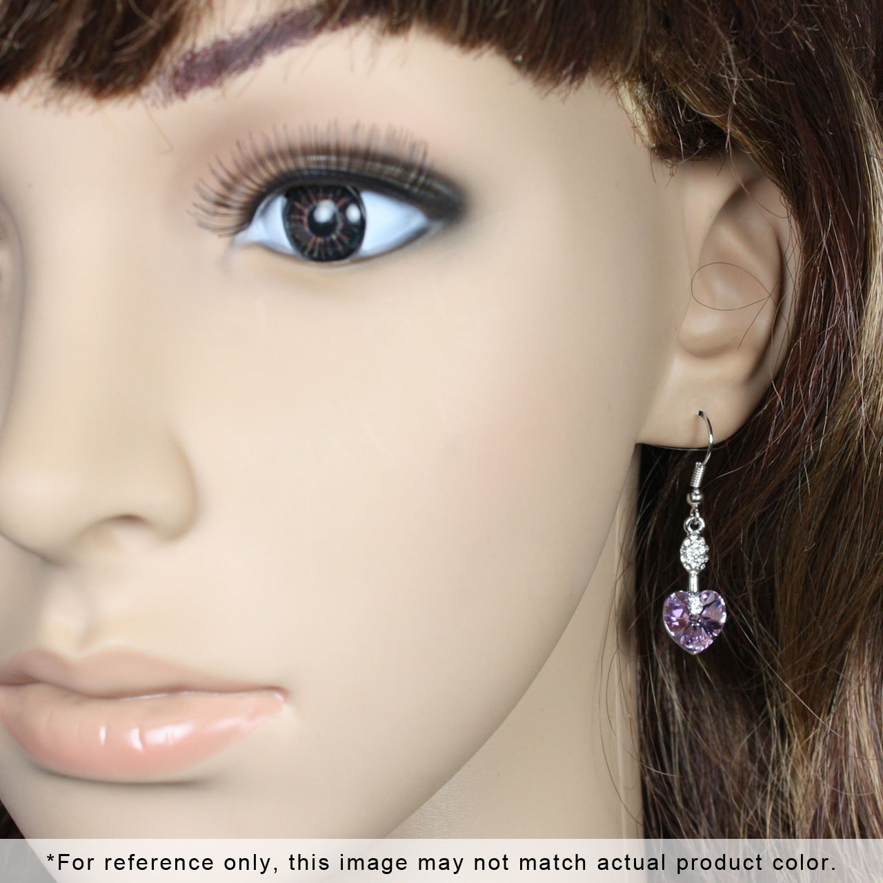 Sparkling Dahlia Heart Necklace & Earrings Set - Pink Crystal Jewelry for Party & Date