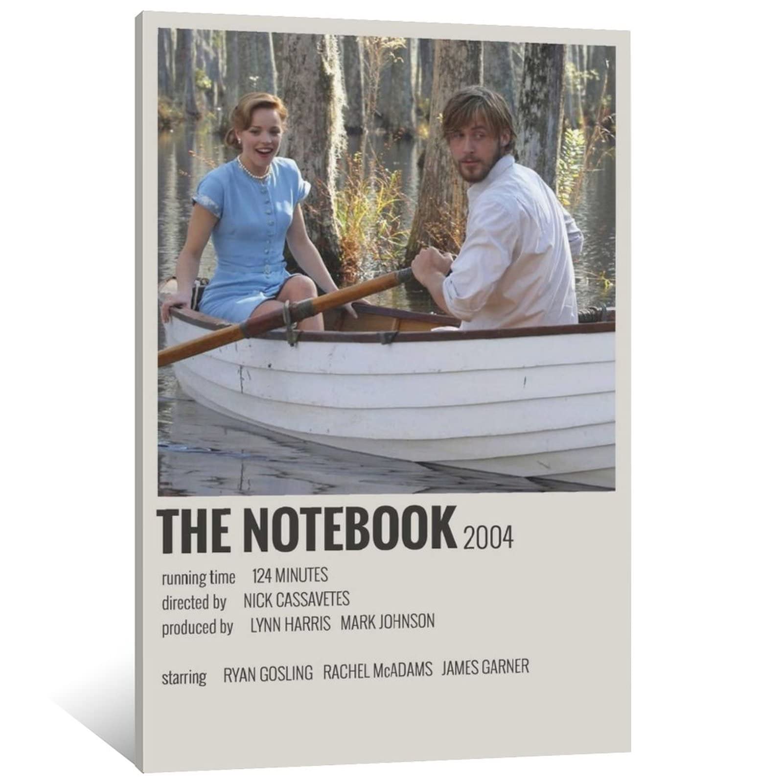 The Notebook Movie Poster - 90s Vintage Canvas Wall Art Print (24x36 inches, 60x90cm) for Bedroom Decor, Home Theater & Gift Ideas - Romantic Movie Memorabilia for Couples
