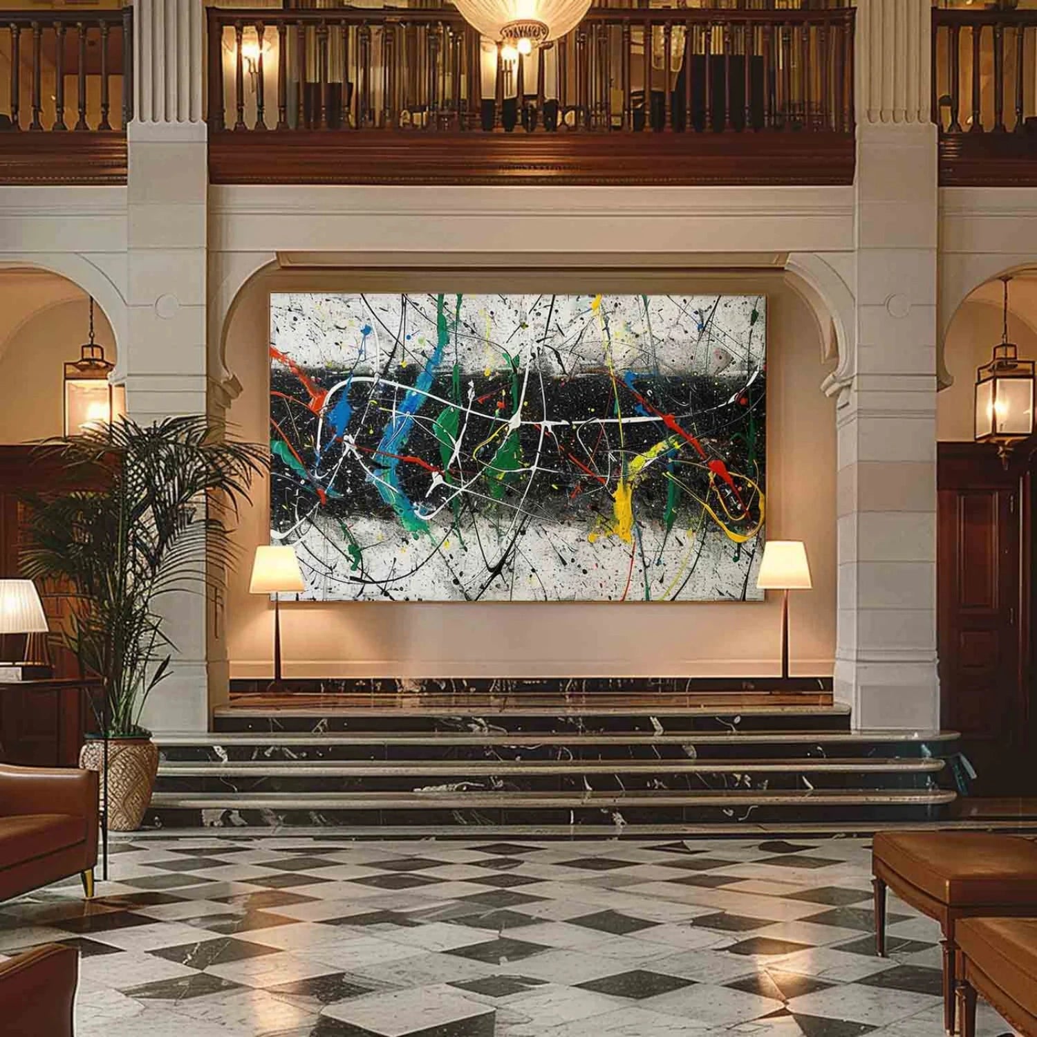 Pollock Art #JP010 - Abstract Drip Painting Inspired by Jackson Pollock - Perfect for Modern Home Decor & Office Wall Art