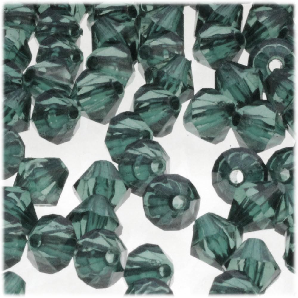 100-Piece Clear 12mm Acrylic Bicone Beads - Faceted DIY Jewelry Making Supplies for Necklaces, Bracelets & Craft Projects