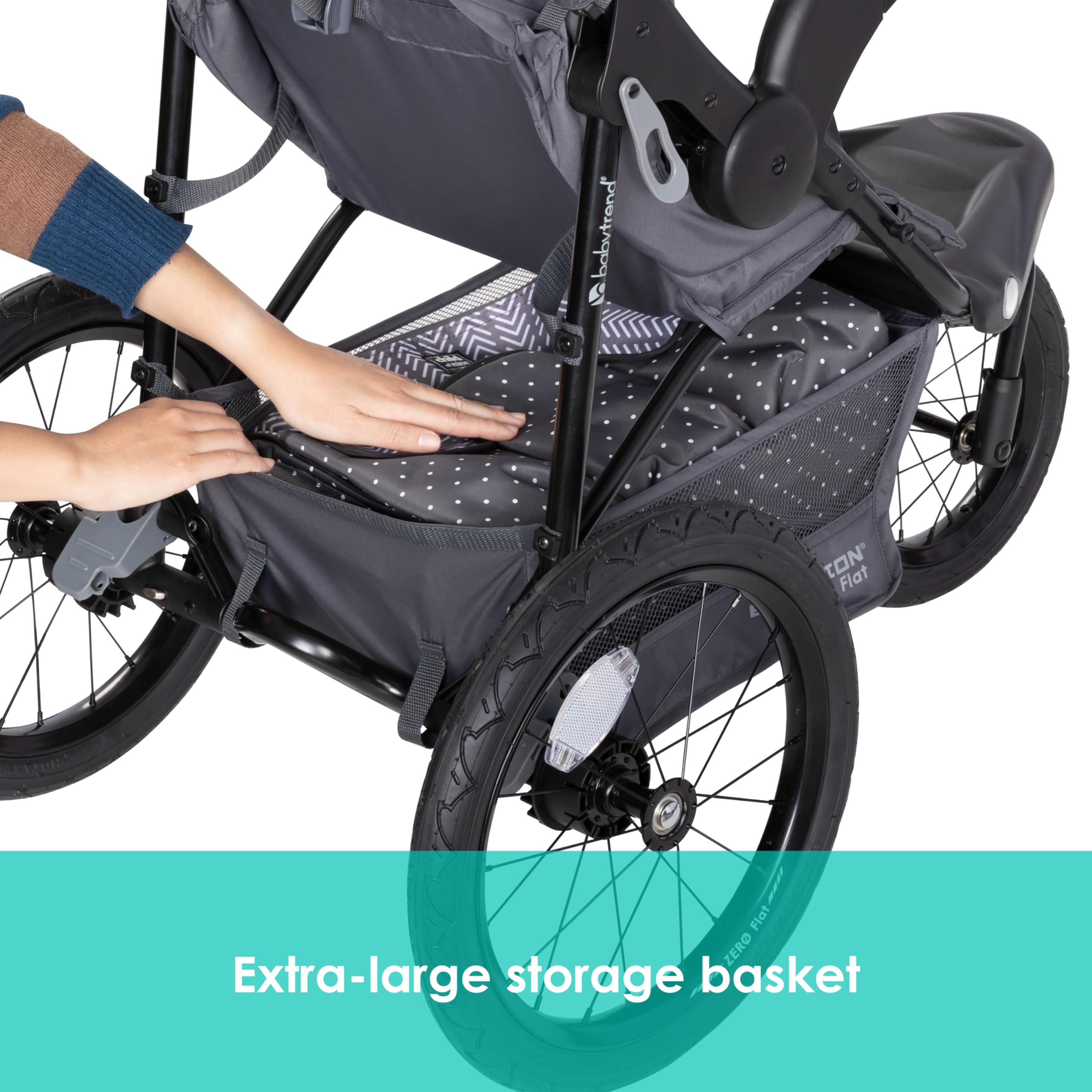 Baby Trend Expedition® Zero Flat Jogger Travel System with LED Lights - Lightweight Stroller & Car Seat Combo for Newborns to Toddlers | Perfect for City Walks, Shopping & Travel | Dash Grey