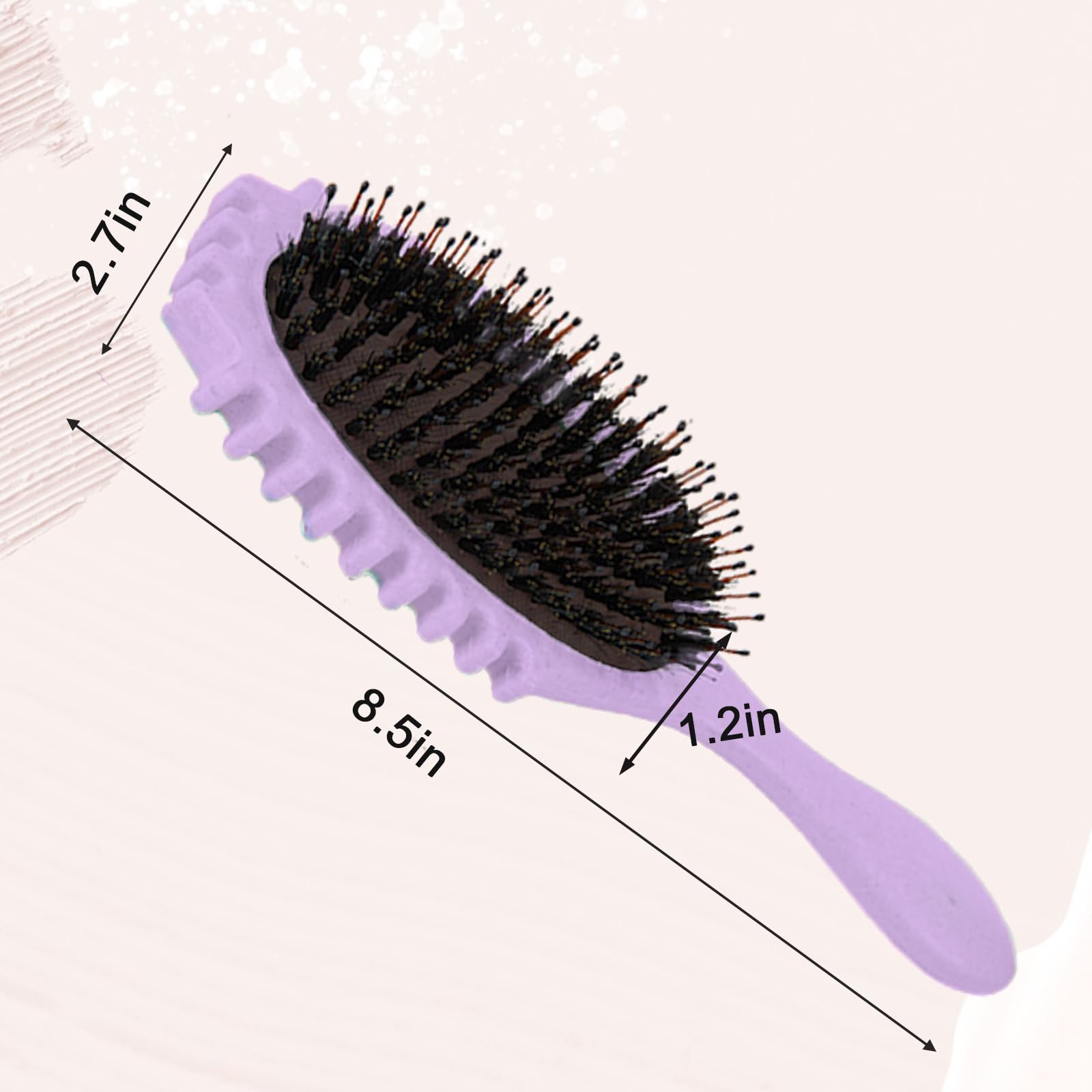 Curly Hair Brush for Defining & Detangling - Soft Bristle Styling Brush for Curly Hair (1-Pack, Purple) - Perfect for Home, Salon & Travel Hair Care