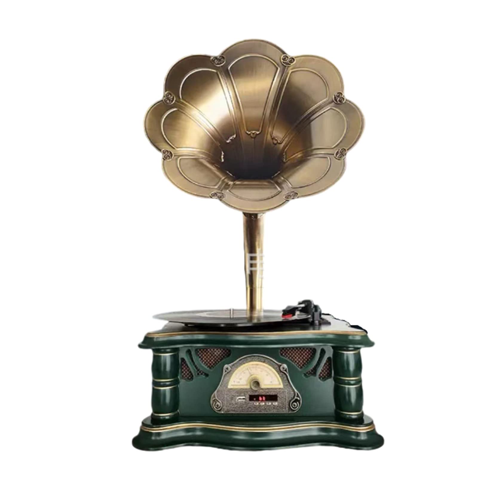Vintage Bluetooth Record Player with Subwoofer - FM Radio, HiFi Sound, Retro Phonograph for Home Decor | Perfect for Living Rooms, Bedrooms & Gift Giving
