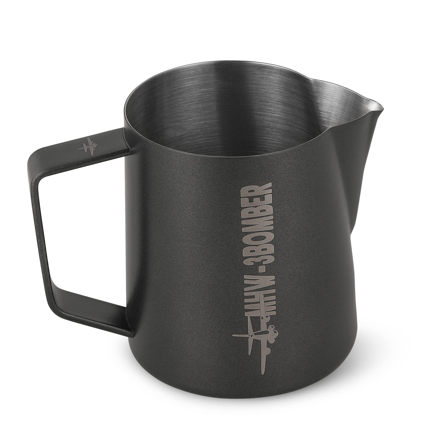 Professional 16.9oz/500ml Stainless Steel Milk Frothing Pitcher for Espresso, Cappuccino & Latte Art - Barista-Grade Coffee Steaming Jug with Matte Black Finish (MHW-3BOMBER P5032B-OS) - Perfect for Home Baristas & Coffee Shops