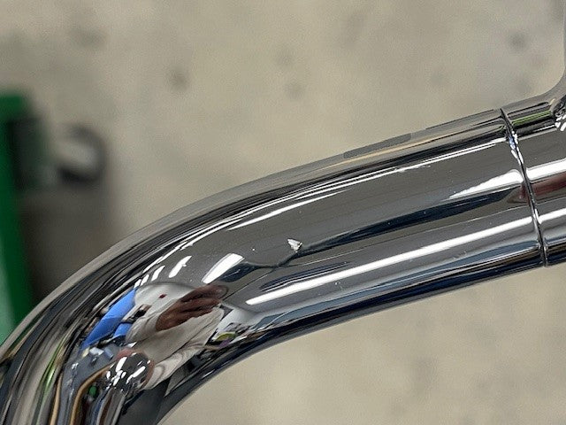 Chrome Metal Cross Handle Low Profile 3-Hole Deck Mount Bathroom Sink Faucet - Perfect for Modern Vanities & Powder Rooms