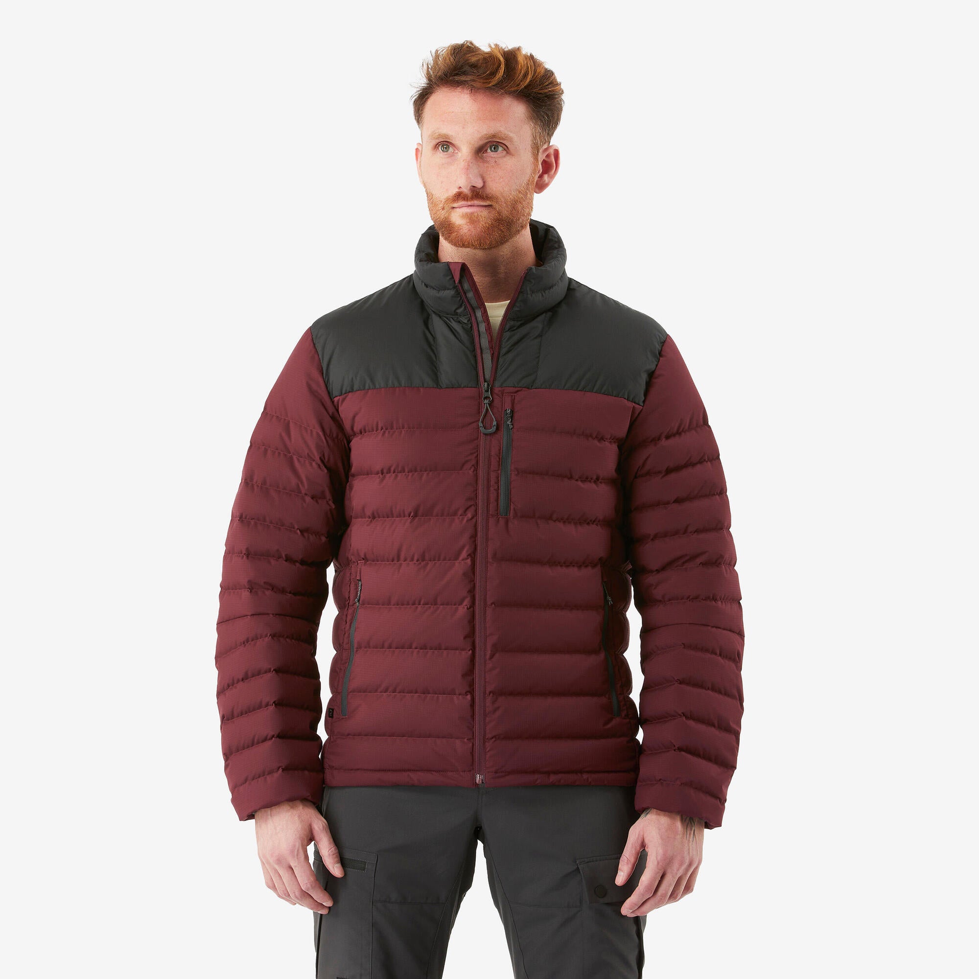 Forclaz Men's MT500 Down Puffer Jacket - Lightweight Warm Winter Coat, Waterproof Windproof Outdoor Jacket for Hiking, Skiing & Cold Weather Activities