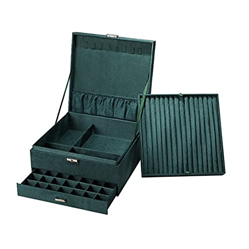 Luxury Velvet Jewelry Organizer Box - Large Capacity Storage for Necklaces, Rings, Earrings & Watches - Elegant Light Purple Jewelry Case - Perfect for Travel, Gift Giving & Home Decor