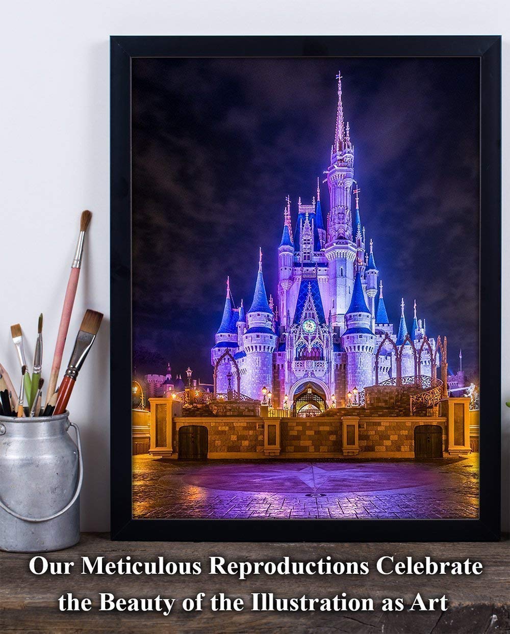 11x14 Unframed Cinderella Castle Art Print - Disney World Wall Decor for Home, Nursery & Magic Kingdom Themed Rooms | Perfect Gift for Disney Fans Under $15 | Great for Bedroom, Kids Room & Disney Themed Party Decorations