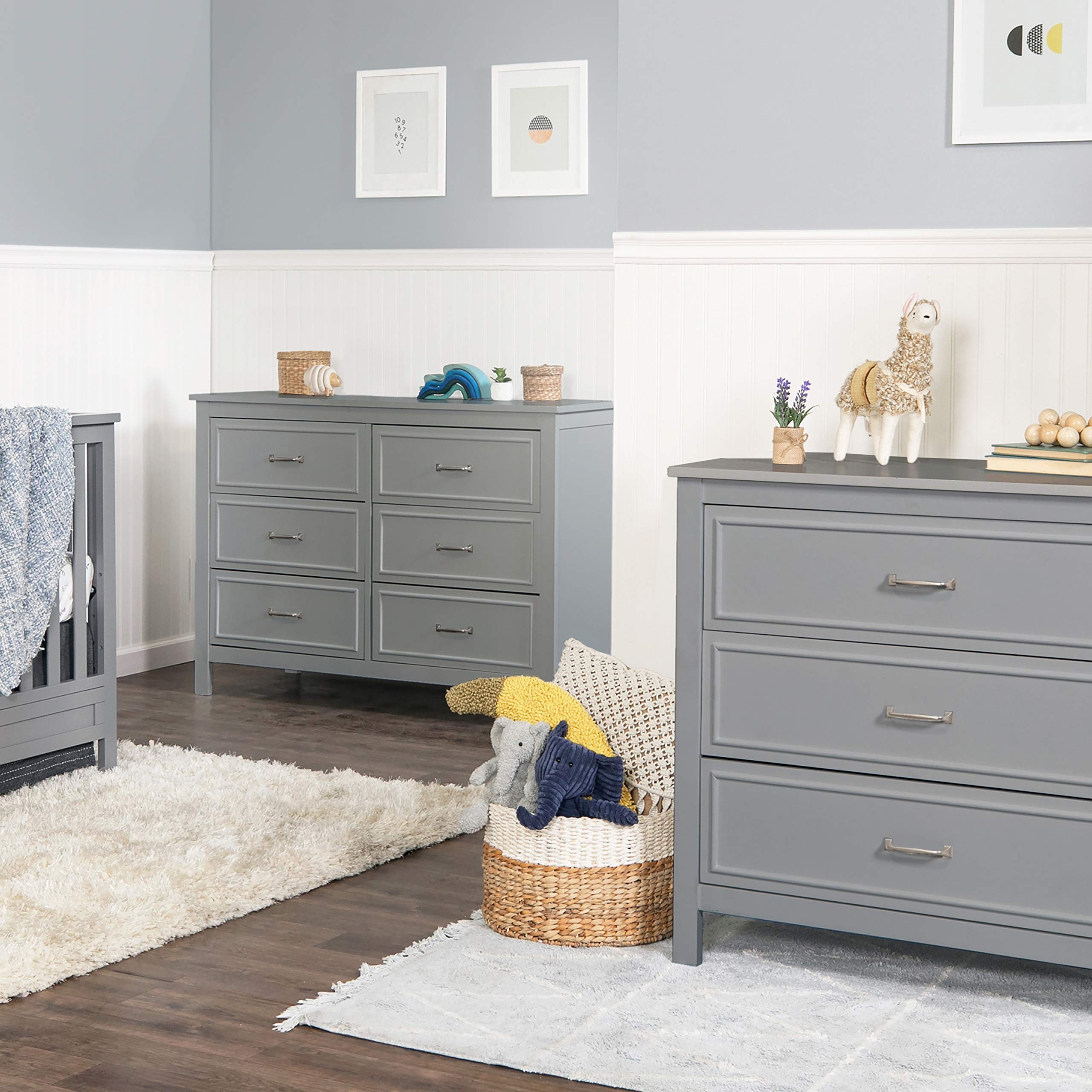 DaVinci Charlie 3-Drawer Dresser in Grey - Modern Nursery Dresser for Baby Room Organization & Storage - Perfect for Kids Bedroom, Nursery, or Playroom