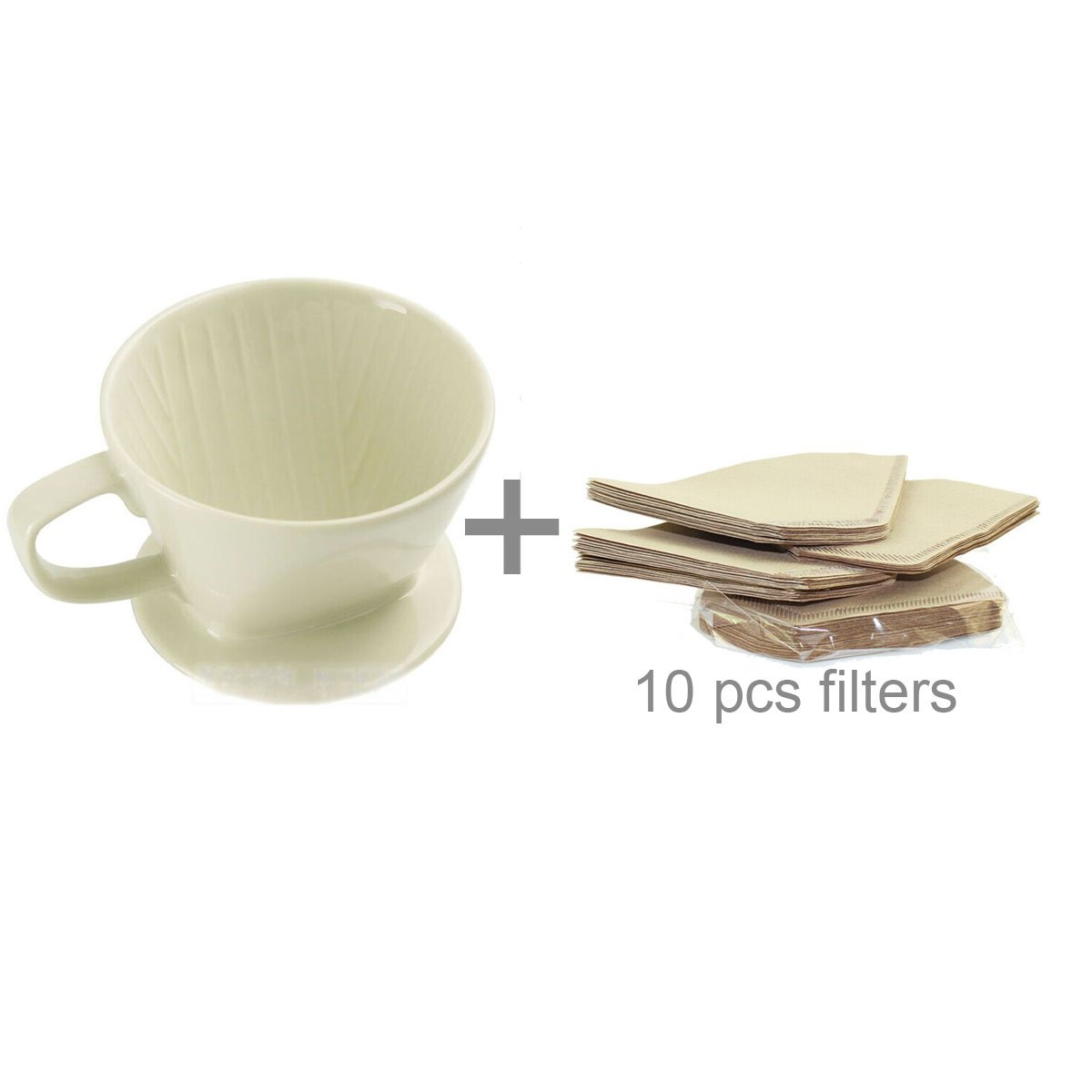 Premium Ceramic Porcelain Coffee Dripper Set - Milky White Pour Over Coffee Maker with Filter Cone | Perfect for Home Brewing, Specialty Coffee Shops & Gift Giving