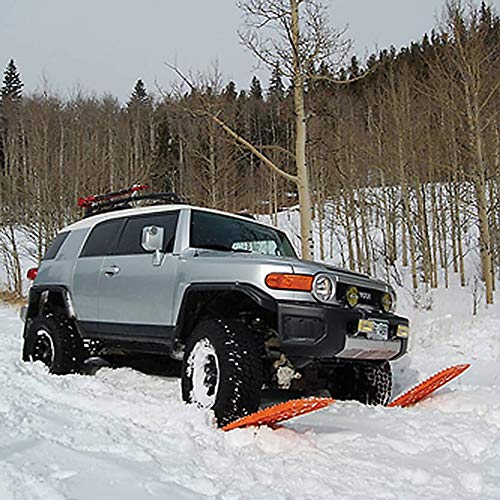 4x4 Off-Road Recovery Tracks - Heavy Duty Unclogging Plates for Sand, Mud & Snow (2 Pack, Orange) - Essential for Jeep, Truck & SUV Off-Roading Adventures