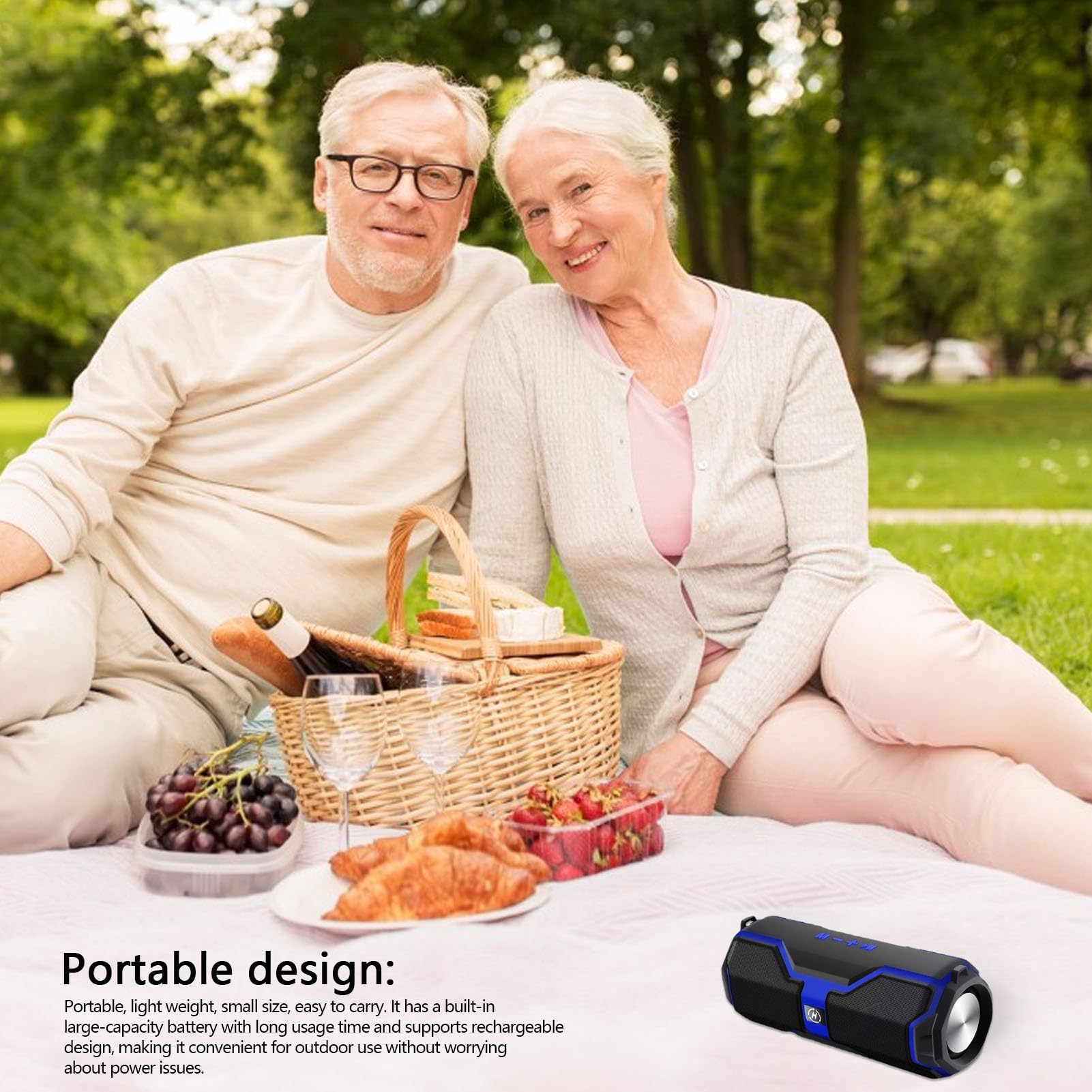TILEZE Loud Wireless Speakers with Rechargeable Subwoofer, Weatherproof Portable Boombox for Camping, Beach, Shower, Home, and Outdoor Parties | Perfect for Indoor, Travel, and Event Use