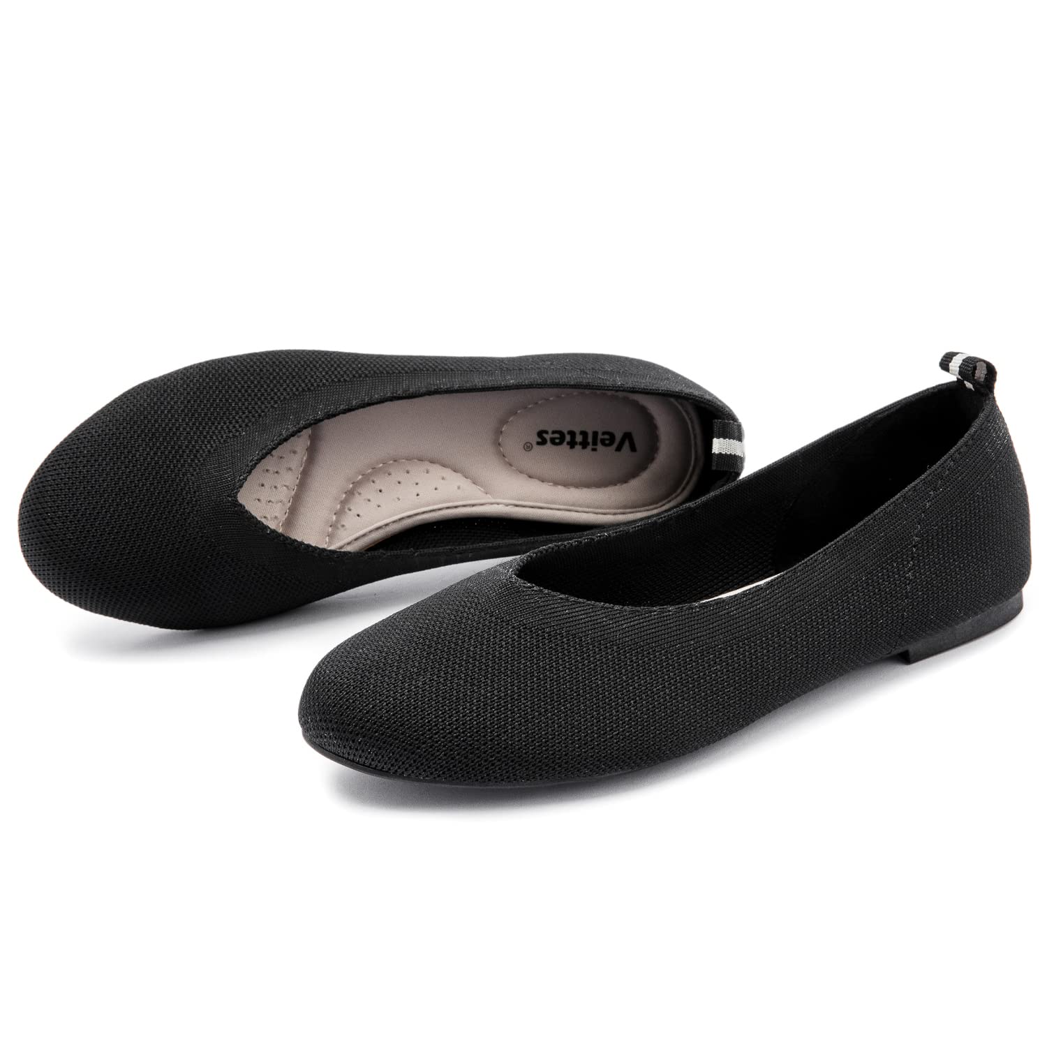 Veittes Women's Comfortable Ballet Flats - Breathable Round Toe Flat Shoes for Work, Walking & Casual Wear