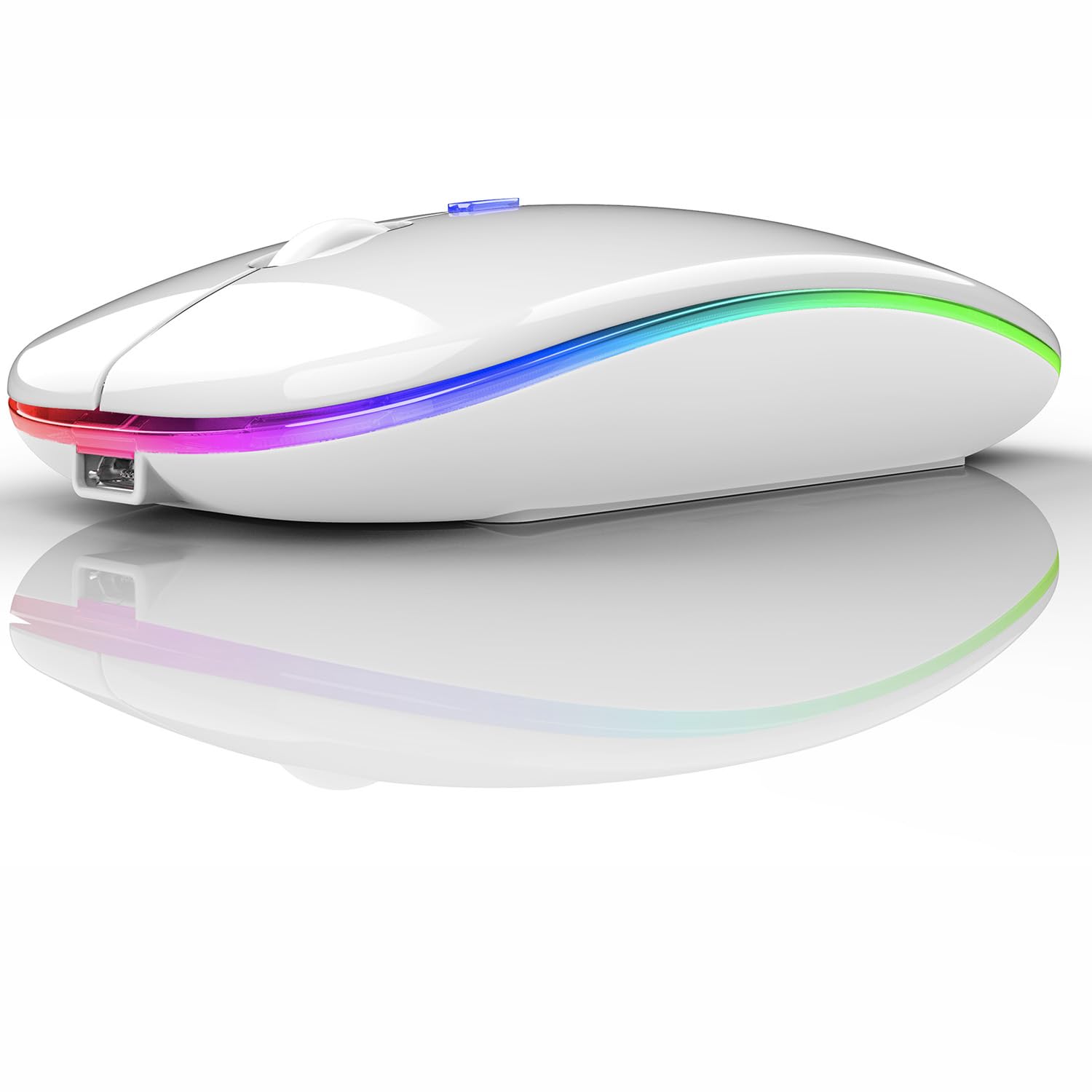 Wireless Bluetooth Mouse for Laptop, MacBook, iPad, PC - Compatible with MacBook Air/Pro, Windows, Chromebook & Desktop Computers (White) - Perfect for Office, Home & Travel Use