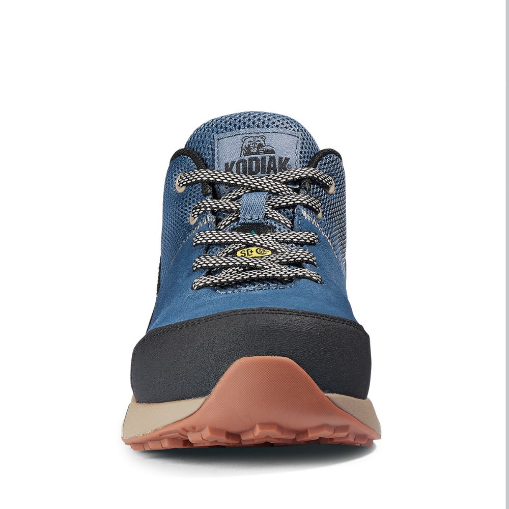 Kodiak Quicktrail Leather Women's Composite Toe Work Safety Athletic Shoes 835BIN - Indigo Blue - Slip Resistant & Comfortable for Construction, Warehouse & Outdoor Work