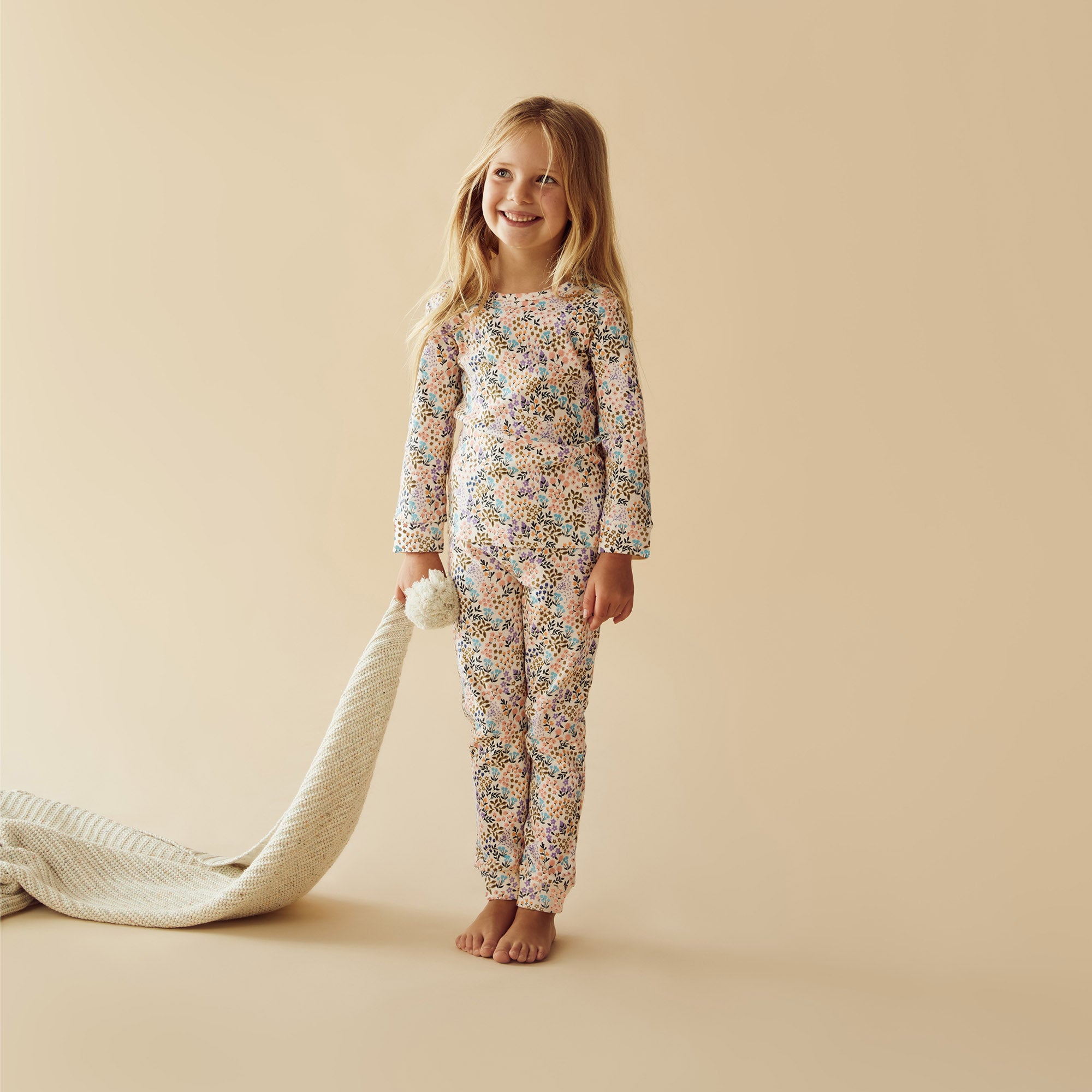 Tiny Bloom Organic Cotton Long Sleeve Pajamas for Women - Soft & Comfortable Sleepwear for Nighttime & Lounge Wear