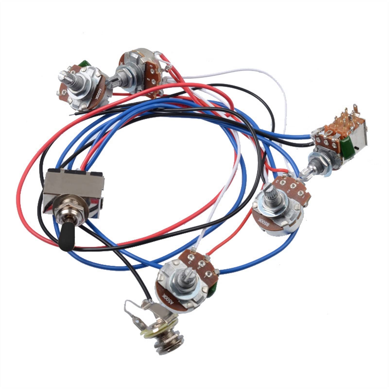 Premium LP Electric Guitar Wiring Harness Kit - Black Replacement Pickup & Control Electronics for Les Paul Style Guitars | Perfect for DIY Guitar Repair & Tone Upgrades