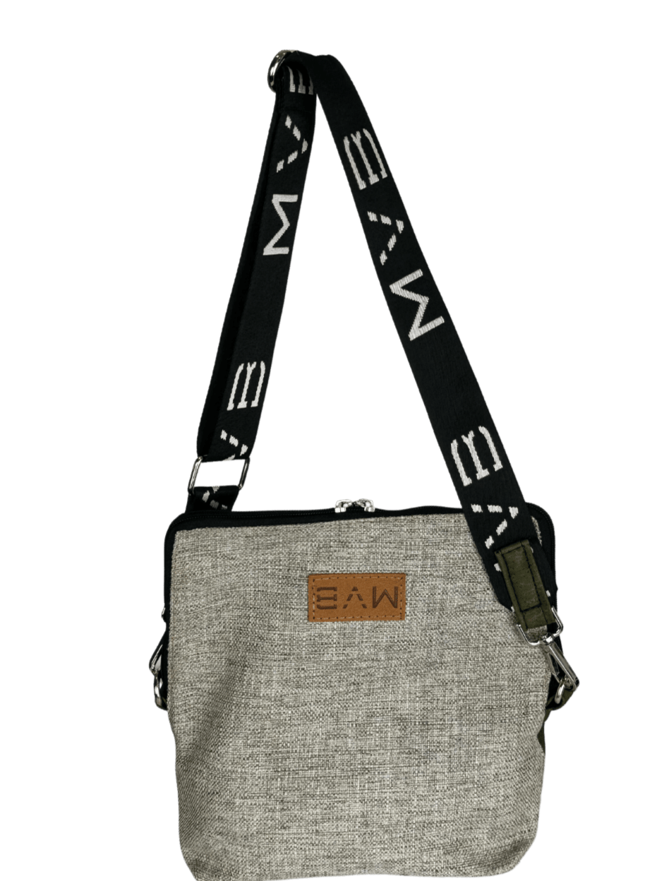 Vegan Crossbody Flop Bag - Summer Canvas & Cork Handbag | Soft Earth Tones | Perfect for Beach, Travel & Casual Outings