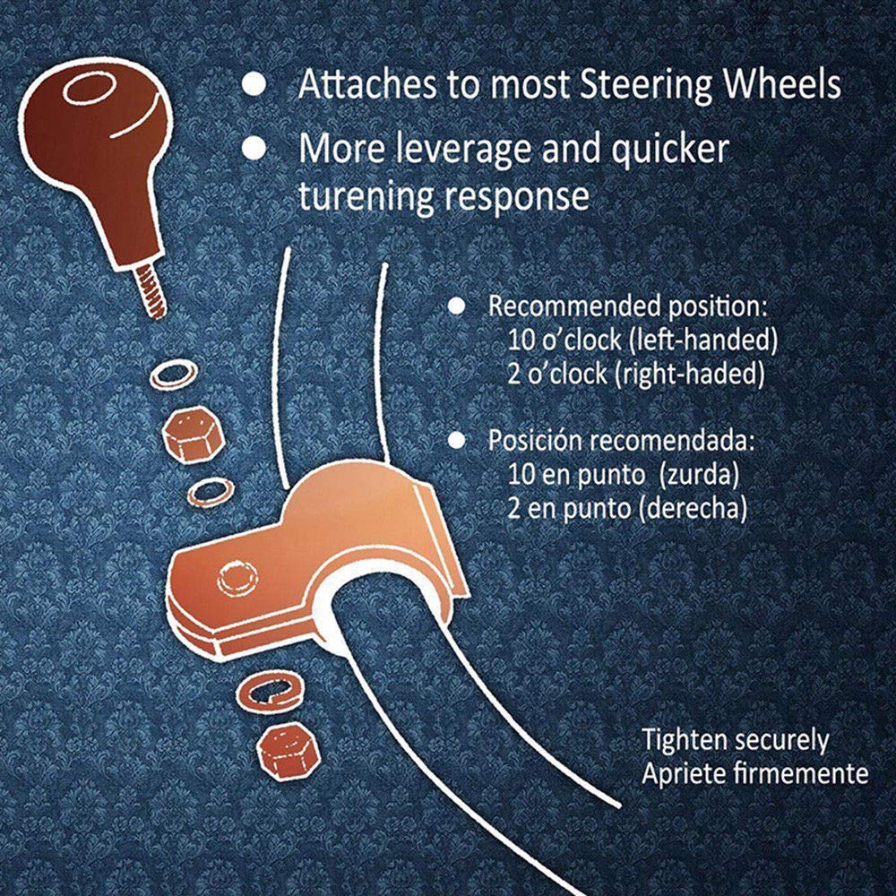 Premium Universal Steering Wheel Spinner Knob - Suicide Classic Black with Power Handles for Cars, Trucks & SUVs | Enhanced Grip & Control for Parking, Tight Turns & Off-Road Driving | Perfect for Daily Commute, City Parking & Adventure Off-Roading | Ideal for Drivers with Limited Mobility, Parallel Parking & Winter Driving Conditions