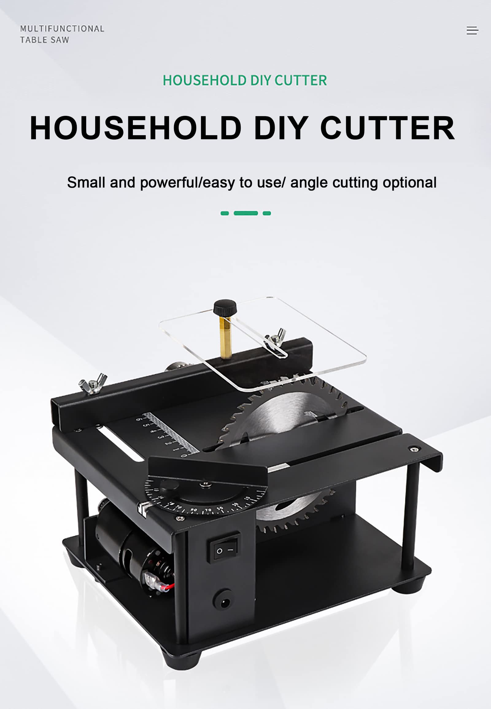 Mini Electric Sliding Table Saw - 8500 RPM, 0-90° Precision Cutting for Woodworking | Multifunctional Bench Saw for DIY Projects & Home Improvement | Perfect for Cutting Wood, Plastic & Aluminum