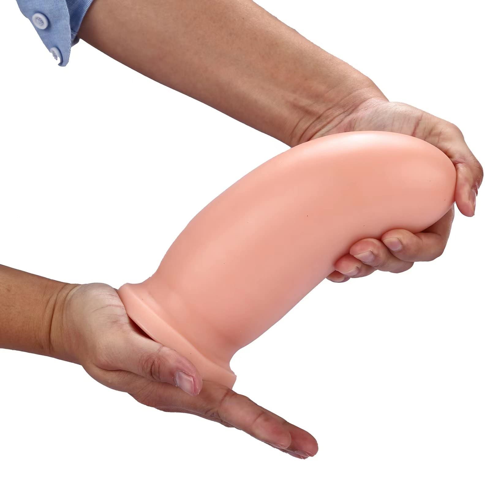 XXL Liquid Silicone Anal Plug for Beginners & Advanced Users - Ultra Soft Anal Sex Toy with Grooves for Women & Men (Flesh Color) | Perfect for Solo Play, Couples & BDSM Scenes