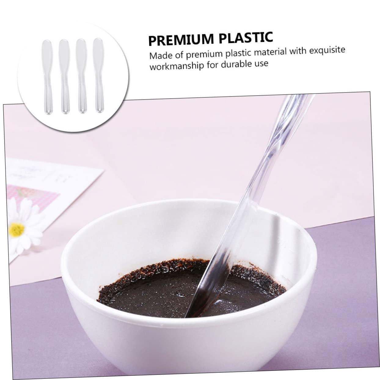 Minkissy 4pcs Makeup Spatulas - Cosmetic Mask Mixing Spoons for Easy Application | DIY Beauty & Sampling