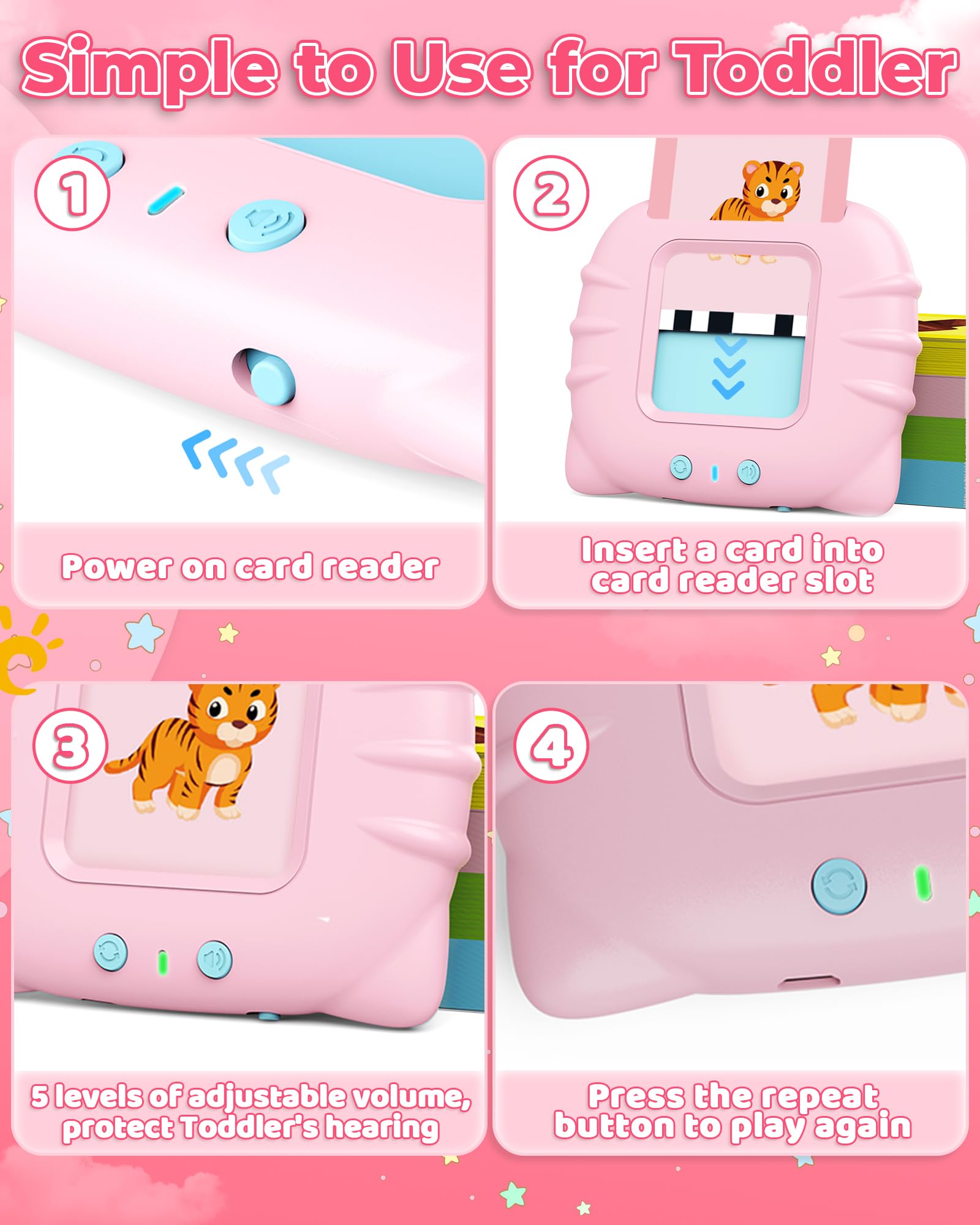 KOKODI Talking Flash Cards for Toddlers 2-5 Years - 224 Sight Words Speech Therapy Toys, Alphabet Learning Educational Toys for Boys & Girls - Perfect for Christmas, Birthday Gifts & Early Childhood Development at Home or Classroom