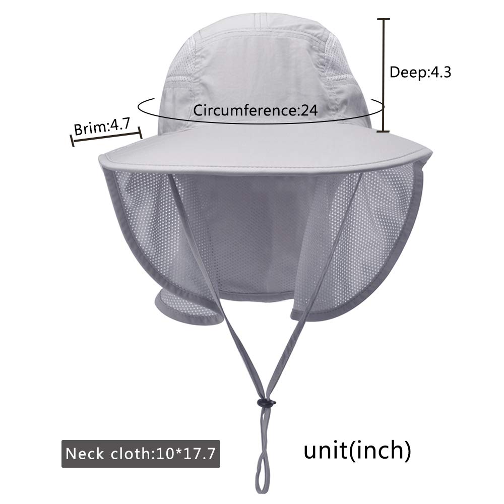 Unisex UV Protection Sun Hat with Neck Flap - Wide Brim Outdoor Sun Hat for Hiking, Fishing, Beach & Summer Activities