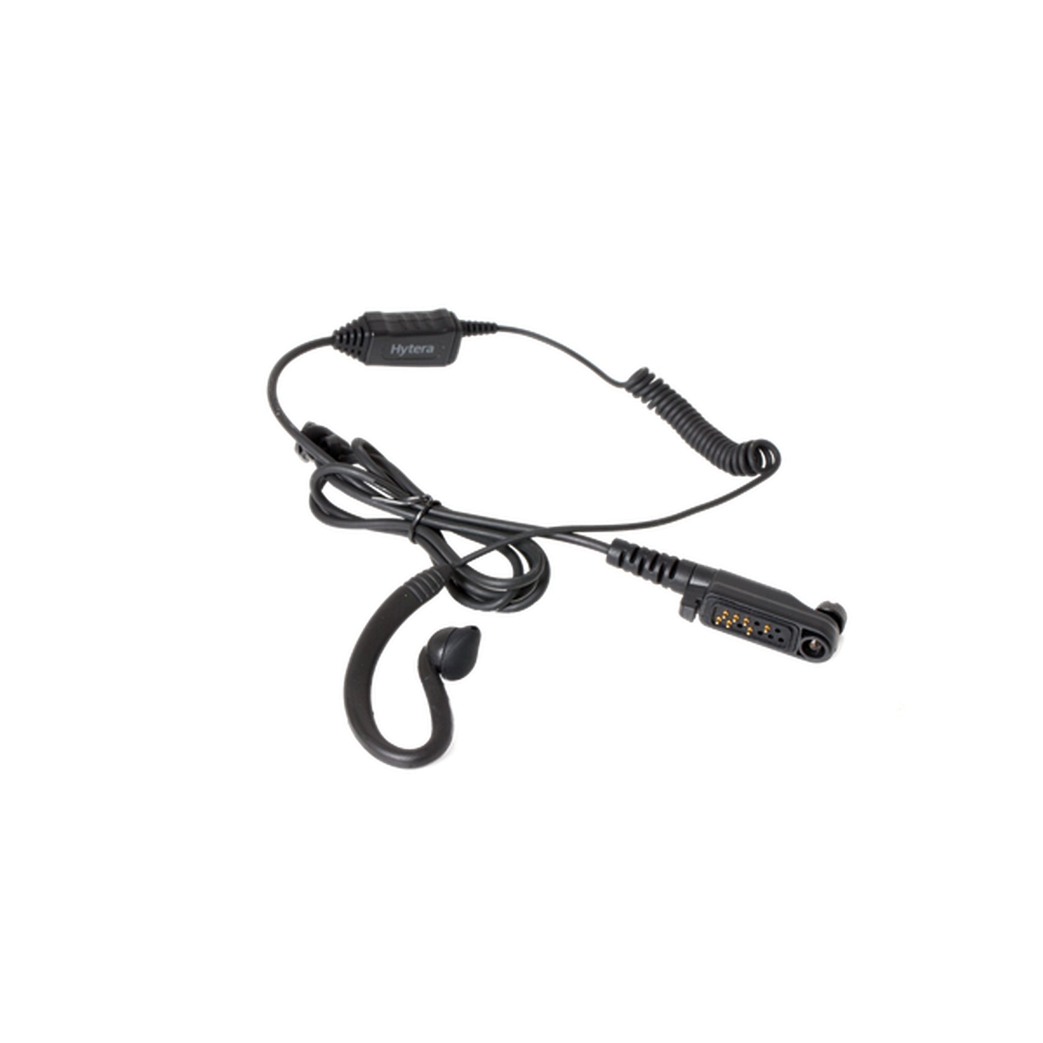 Hytera EHN26 P C Style Earpiece with In-Line PTT & MIC - Secure Communication Headset for Two-Way Radios - Ideal for Security, Construction & Event Staff