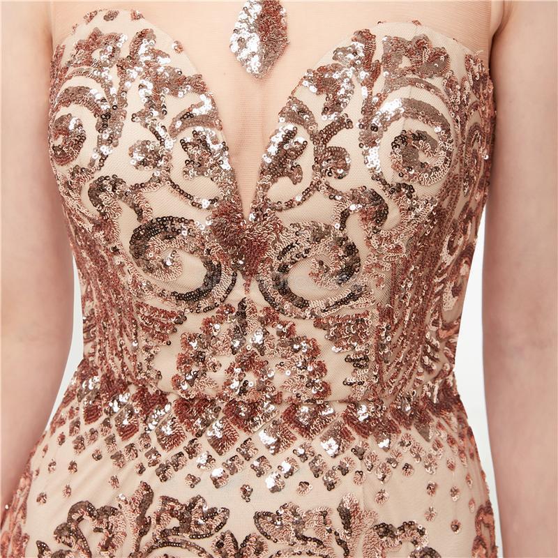 Sparkly Gold Sequin Mermaid Evening Prom Dress for Women - Elegant Long Gown for Party, Homecoming, and Special Occasions
