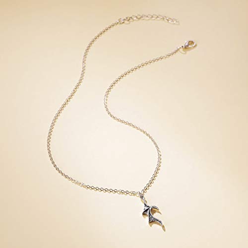Stylish Demon Dragon Wing Love Heart Pendant Necklace for Women & Men - Couple Matching Jewelry Set, Valentine's Day Gift for Her/Him, Friendship & Family Necklace - Perfect for Anniversaries, Date Nights & Romantic Occasions