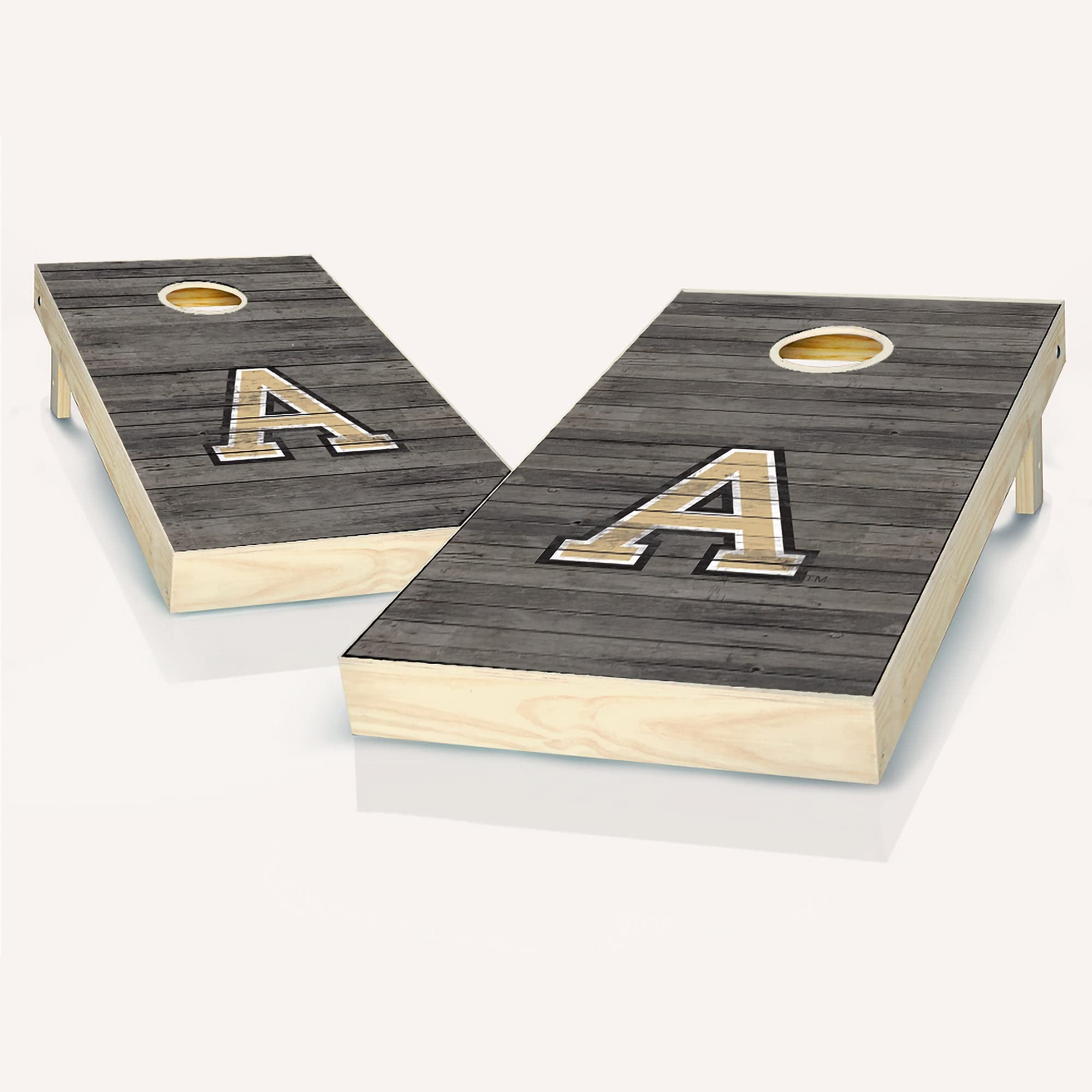 Army Camo Distressed Cornhole Game Set - 2 Wooden Cornhole Boards & 8 Bean Bags for Outdoor Tailgating, Backyard Parties, and Camping Fun