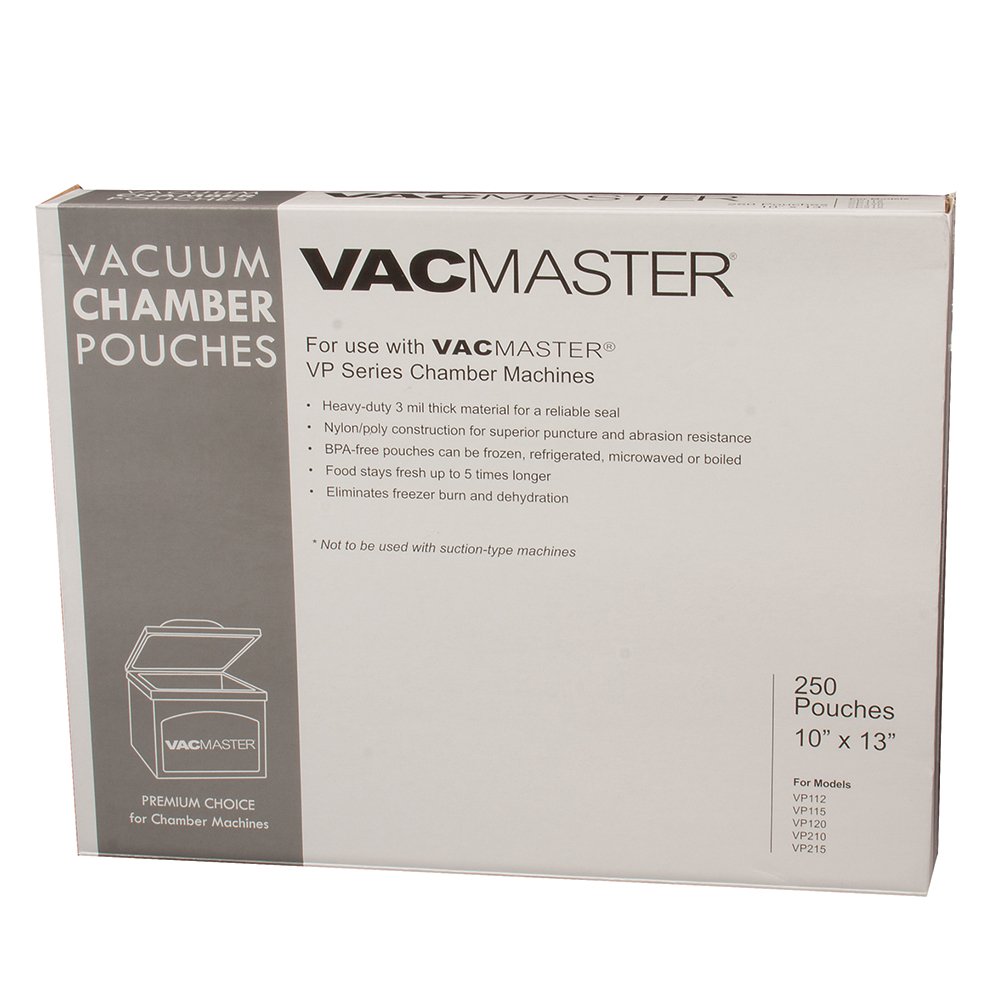 VacMaster 40725 3-Mil Vacuum Sealer Bags - 10x13 Inches, 250 Count - Heavy Duty Food Storage Pouches for Sous Vide, Freezing & Meal Prep | Commercial & Home Kitchen Use