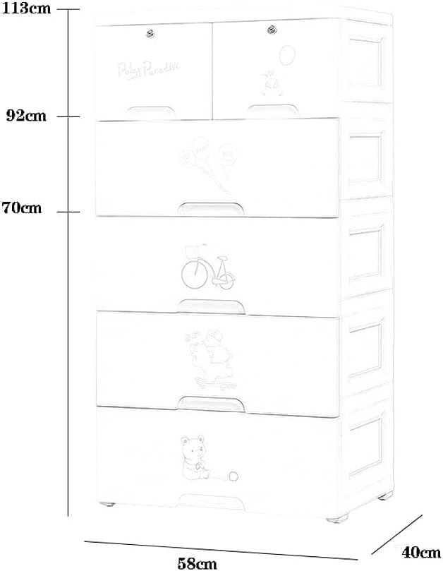 Plastic Storage Bins & Cabinet - Large Capacity 3-Tier Organizer for Kitchen, Bedroom, Living Room - Space Saving Wardrobe Box (Blue) - Perfect for Closet Organization, Toy Storage & Home Decluttering