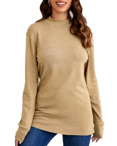 Mock Neck - Sweater - Khaki