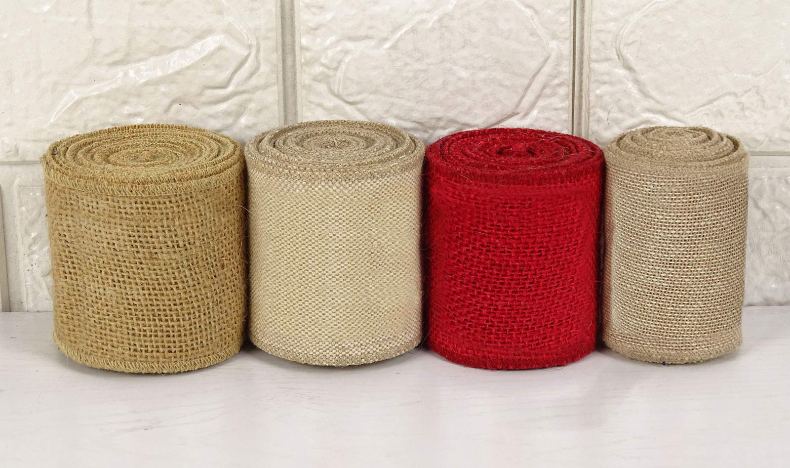 Natural Burlap Ribbon Rolls - 3 Inches Wide x 40 Yards for DIY Wedding Decorations, Gift Wrapping, Rustic Home Decor | Perfect for Wedding Favors, Table Centerpieces, and Handmade Craft Projects
