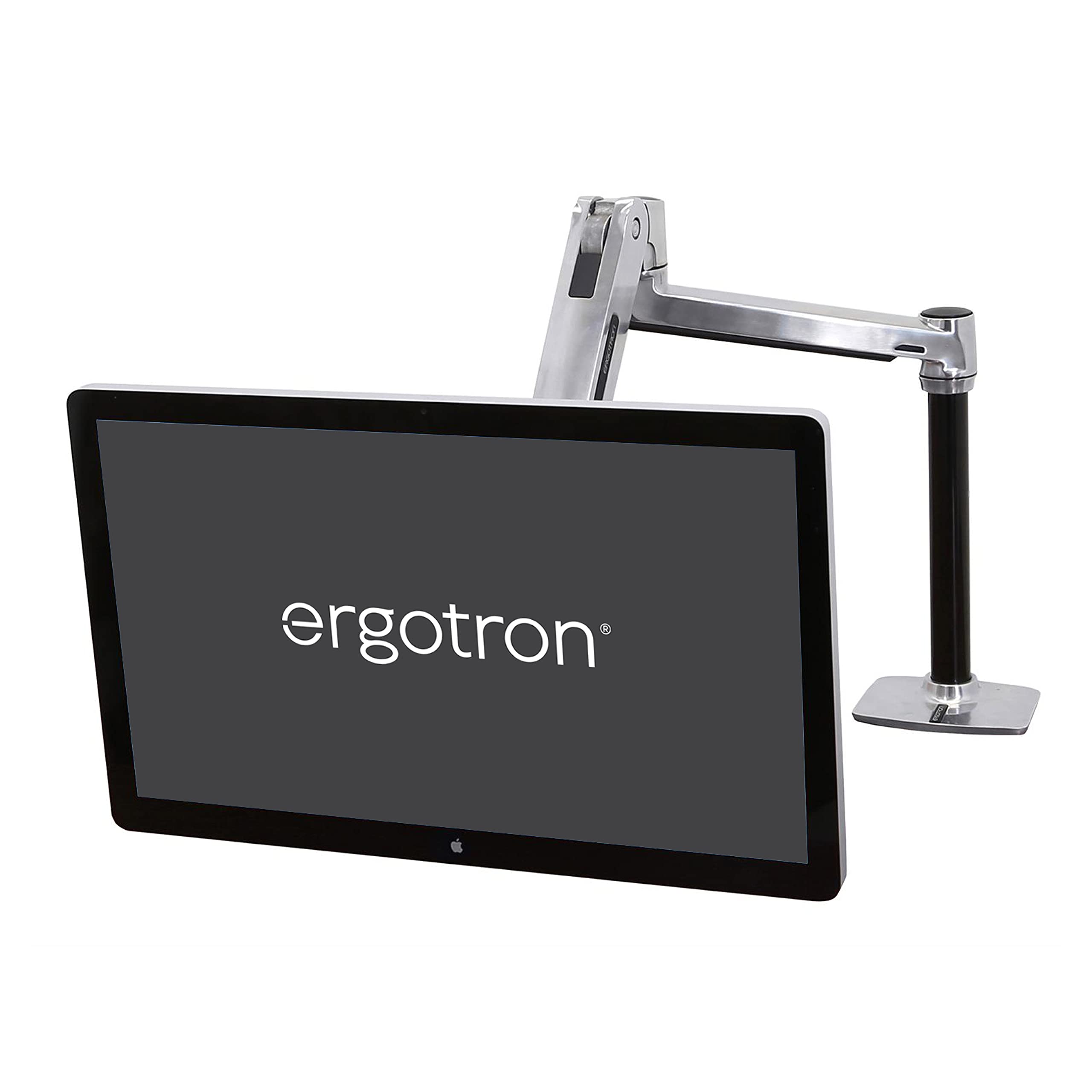 Ergotron LX Adjustable Sit-Stand Monitor Arm - VESA Desk Mount for 42 Inch Screens (7-25 lbs) - Polished Aluminum - Perfect for Home Office & Gaming Setup