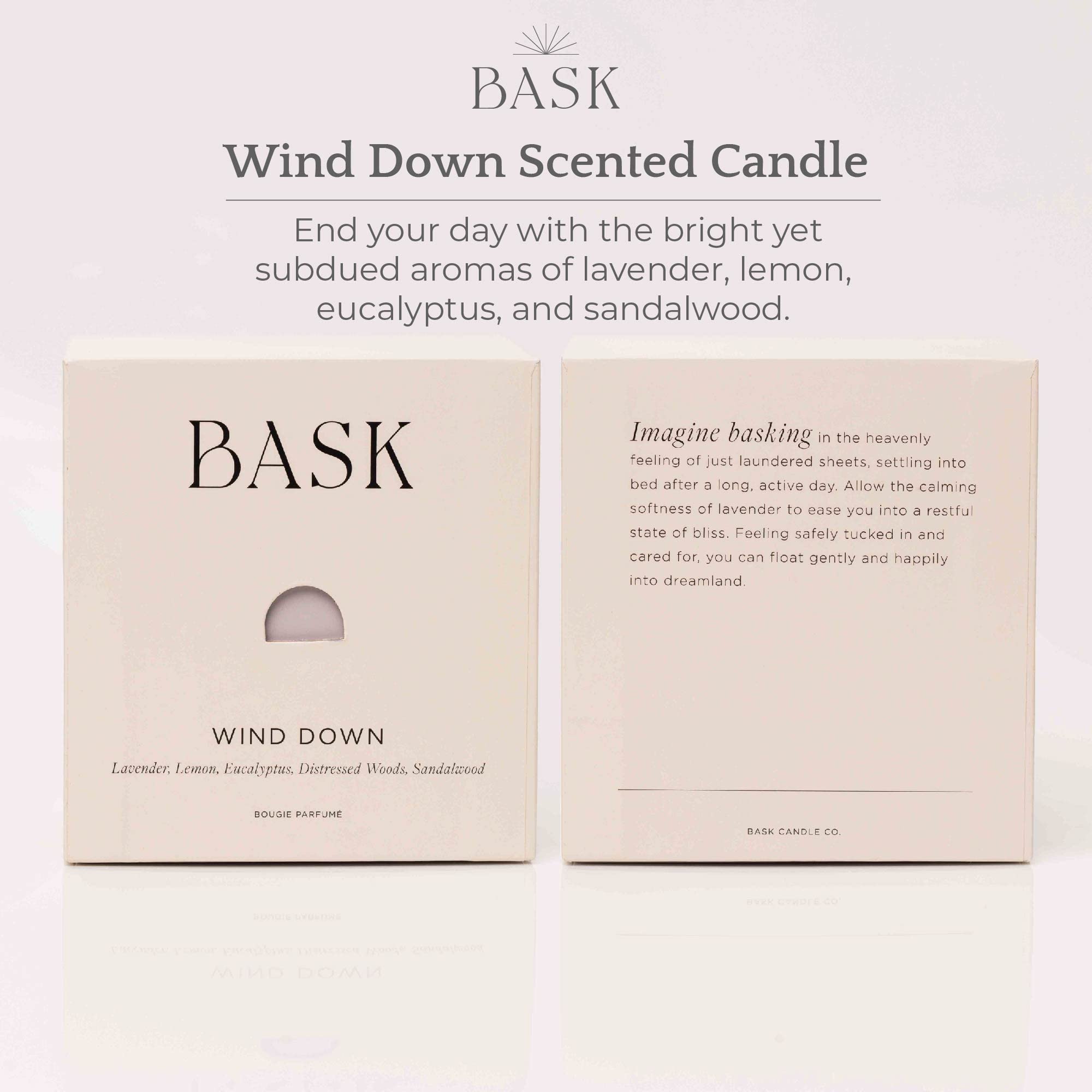 BASK Relaxing Scented Candles for Home - Winter Aromatherapy Candles with Wind Down Fragrance - Perfect Gift for Women & Men - Create Cozy Atmosphere for Bedroom, Bath & Meditation