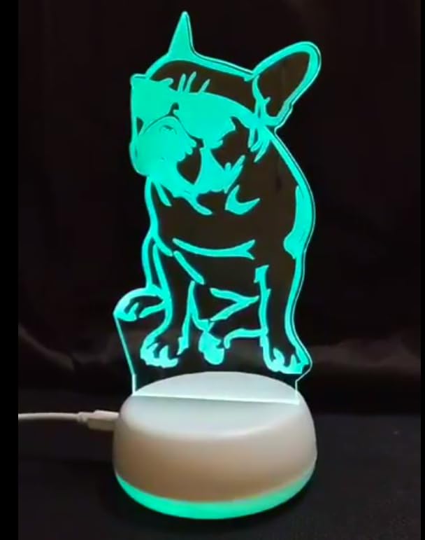 Xdorra 3D French Bulldog Night Light - Color Changing LED Desk Lamp with Illusion Effect, Perfect for Home Decor, Bedroom, Nursery & Party Supplies | Unique Housewarming & Birthday Gift Idea for Dog Lovers