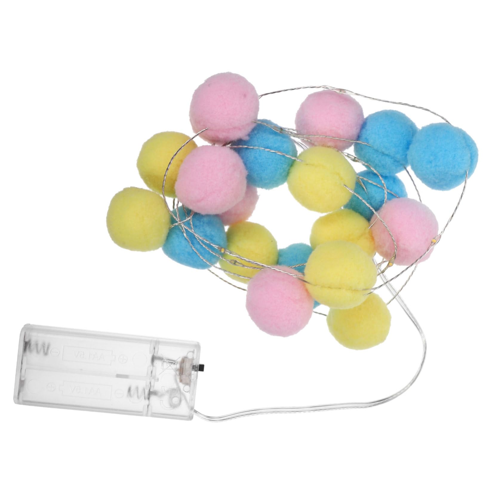 SOLUSTRE 10ft LED Cotton Ball String Lights - 20 Warm White Pom Pom Fairy Lights with Hanging Garland for Bedroom, Wedding, Party & Home Decor (Indoor/Outdoor Use)