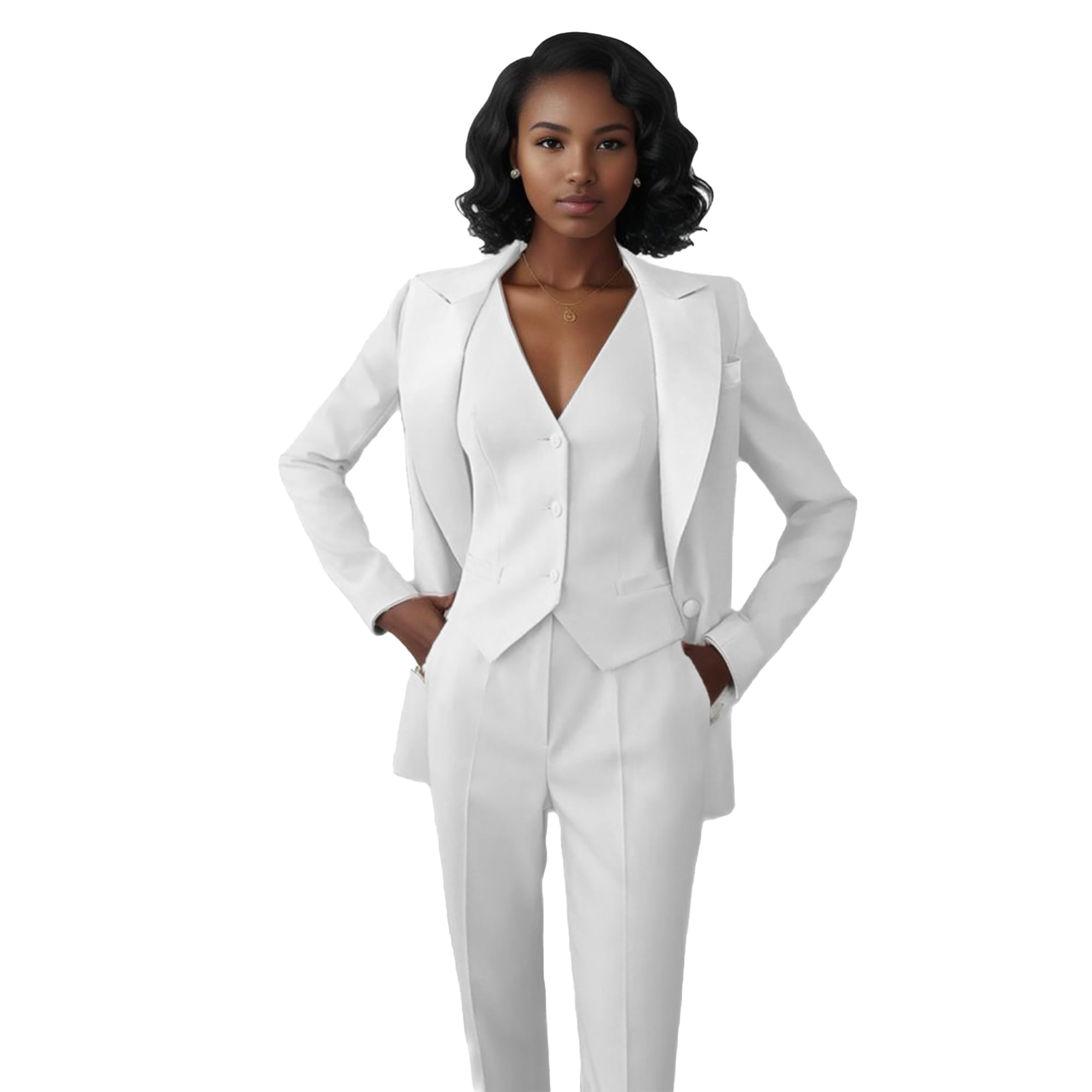 Women's 3-Piece Business Casual Suit Set - Blazer, Pants & Top for Office Work & Professional Outfits | Perfect for Job Interviews, Corporate Meetings & Formal Events