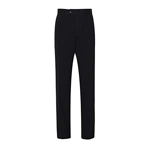 Men's 3-Piece Slim Fit Wool Black Pinstripe Suit Set with Blazer, Vest & Pants | Formal Wedding, Business, Party & Special Occasion Attire