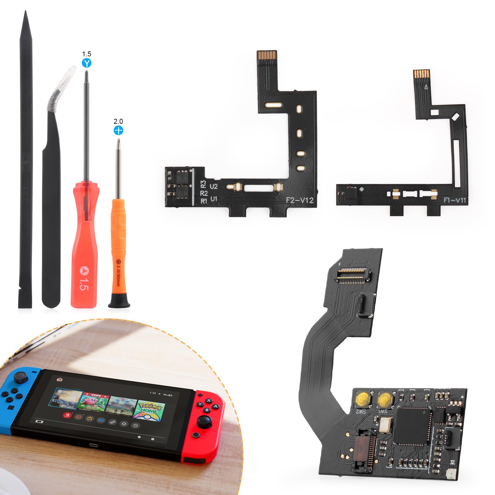 RP2040 Switch Repair CPU Cable for Nintendo Switch Game Console - Replacement Core Chip Flex Cable with Repair Tools | Fix Joy-Con & Console Issues